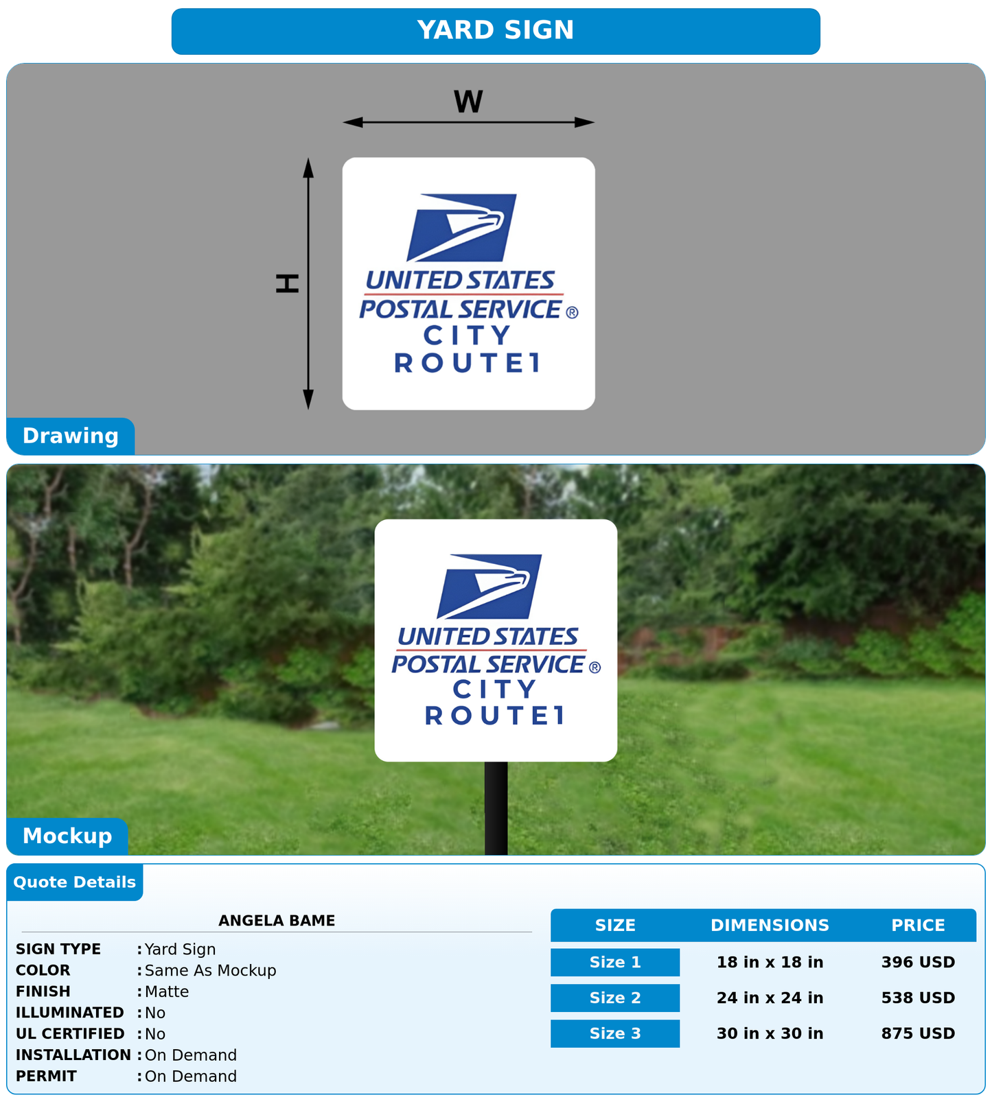 CUSTOM MOCKUP SIGN FOR Angela Bame