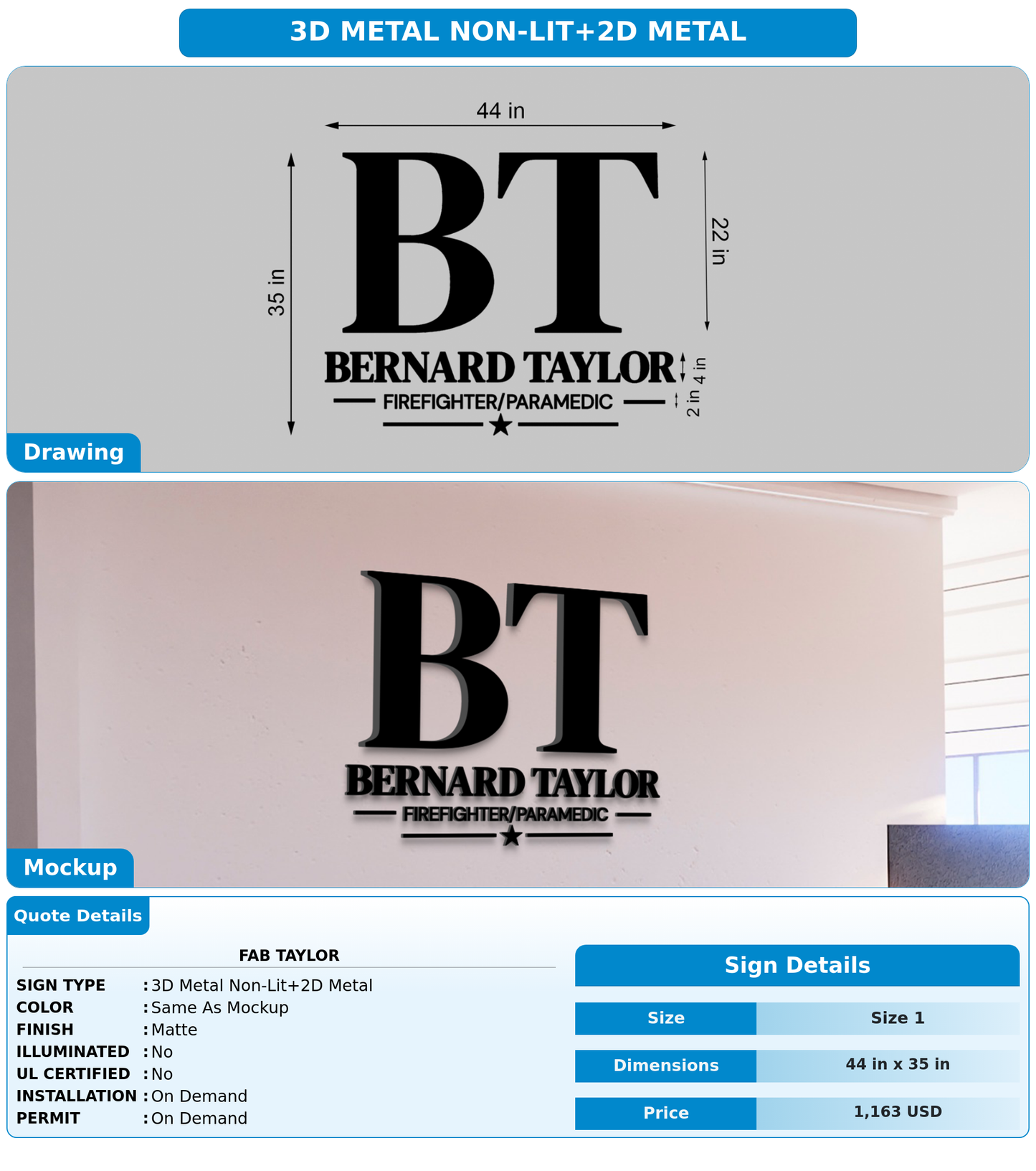 CUSTOM MOCKUP SIGN FOR Fab Taylor