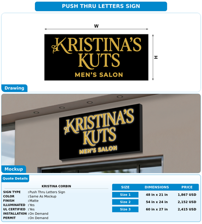 CUSTOM MOCKUP SIGN FOR Kristina Corbin