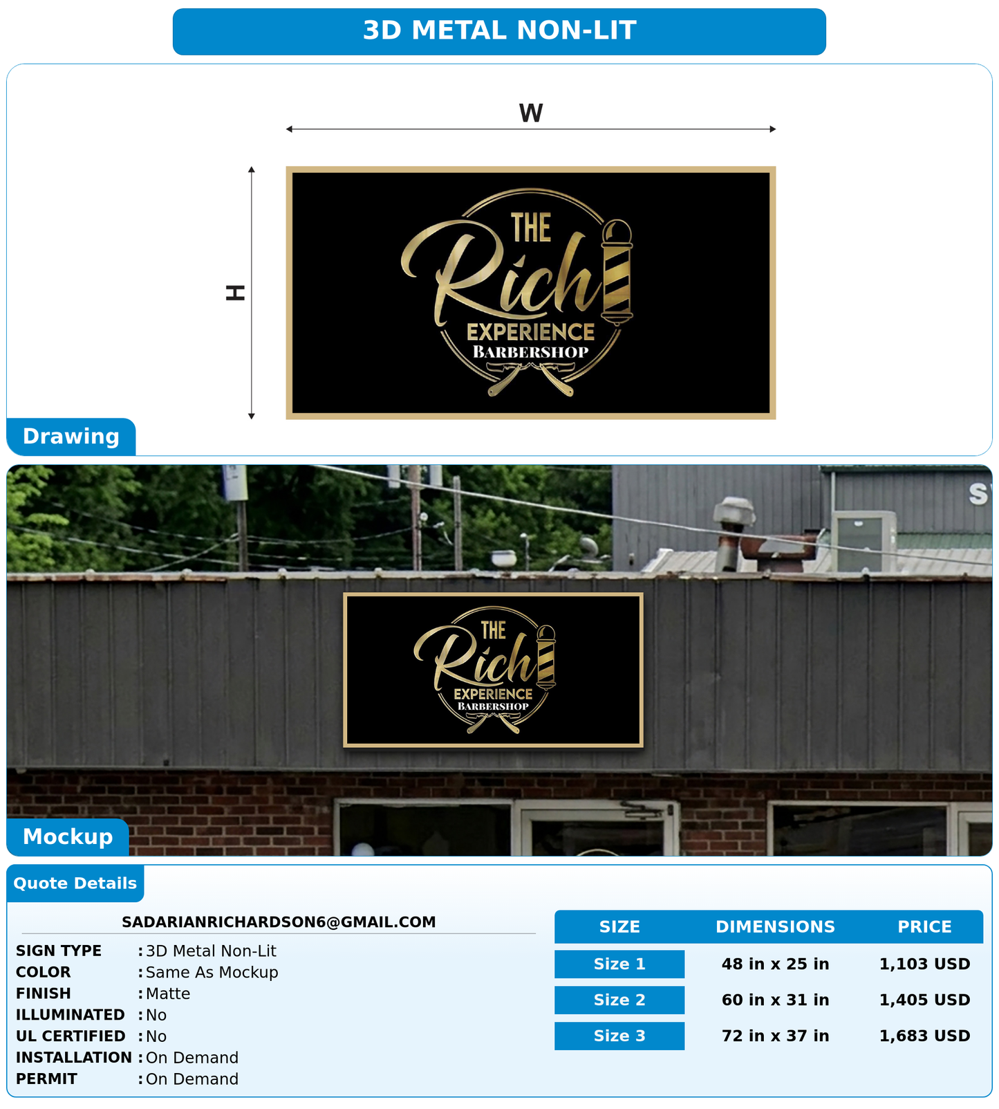 CUSTOM MOCKUP SIGN FOR sadarianrichardson6@gmail.com