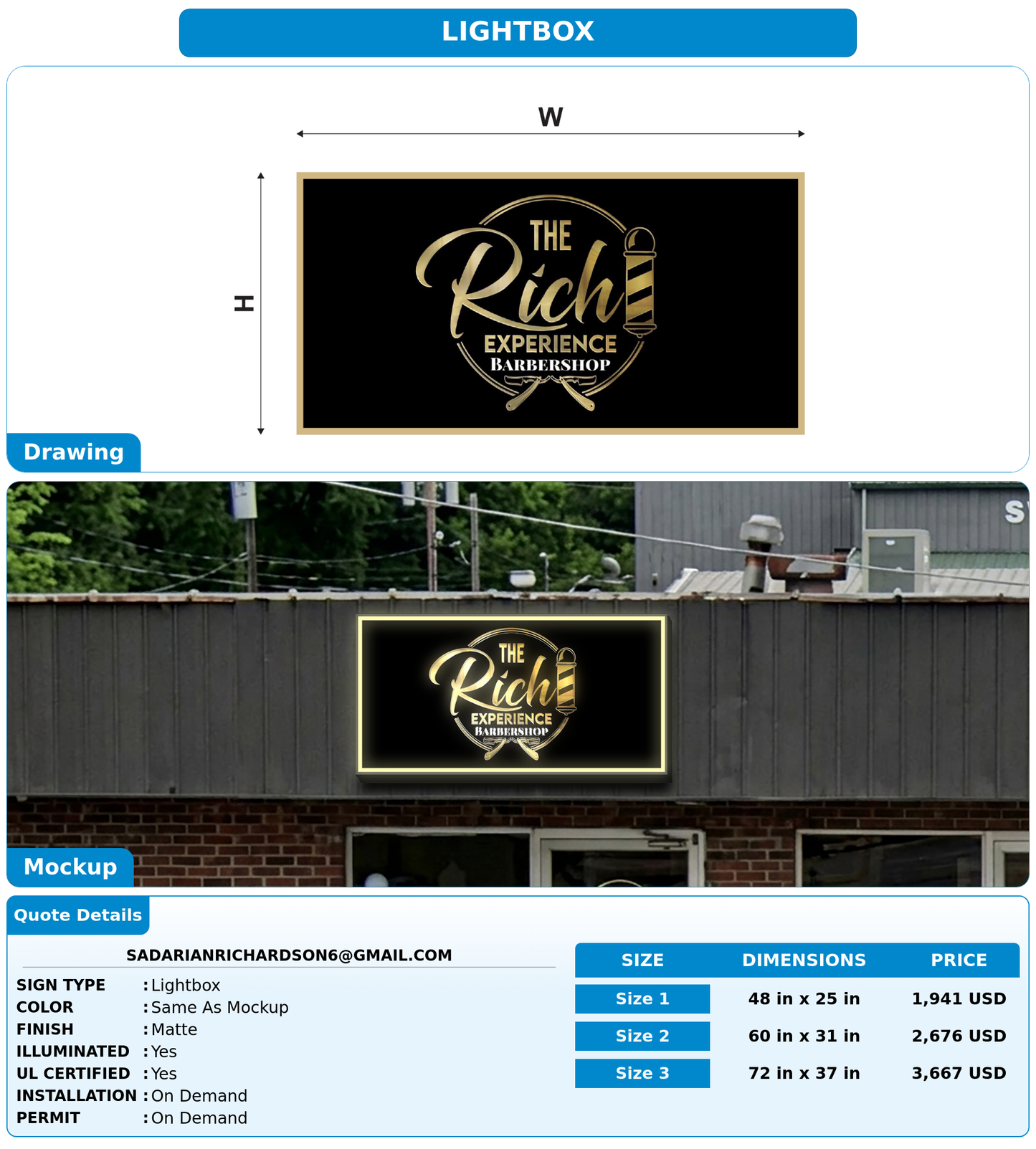 CUSTOM MOCKUP SIGN FOR sadarianrichardson6@gmail.com