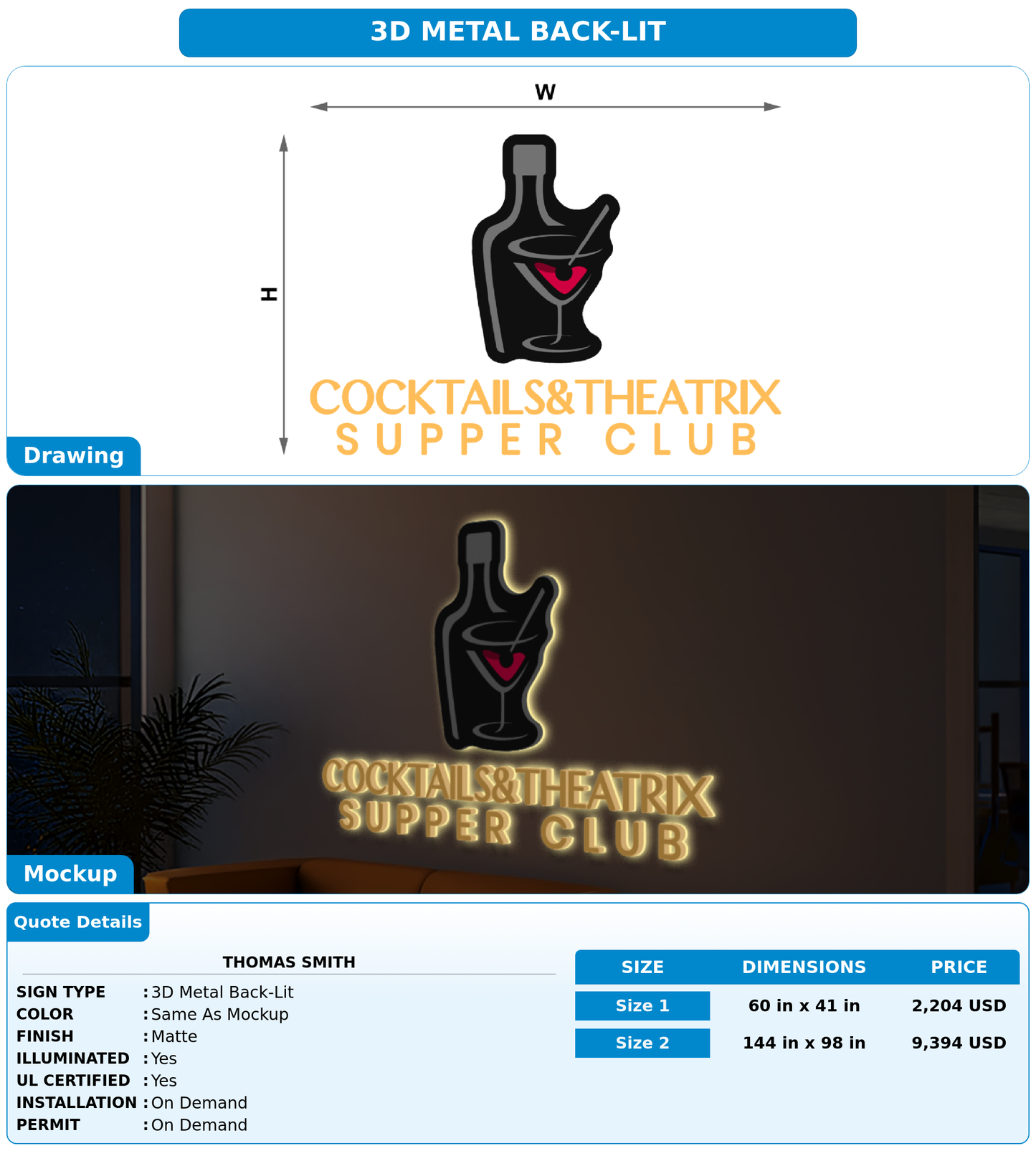 CUSTOM MOCKUP SIGN FOR Thomas Smith