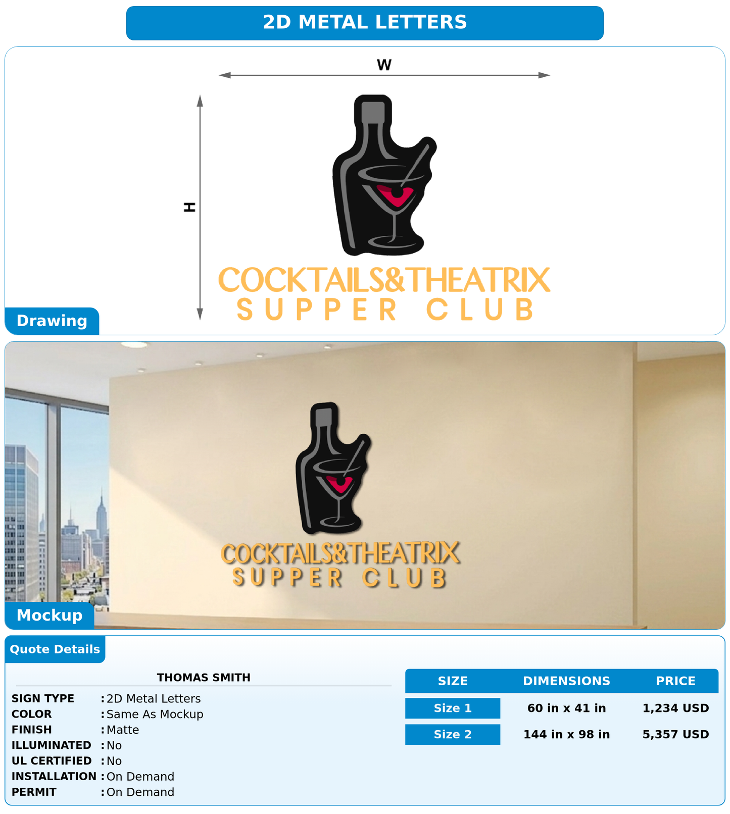 CUSTOM MOCKUP SIGN FOR Thomas Smith