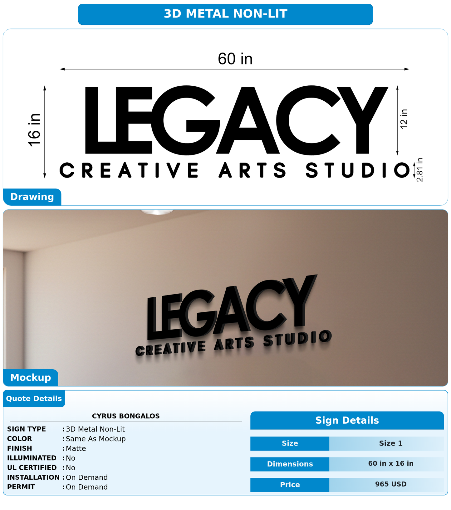 CUSTOM MOCKUP SIGN FOR Cyrus Bongalos