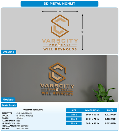 CUSTOM MOCKUP SIGN FOR William Reynolds