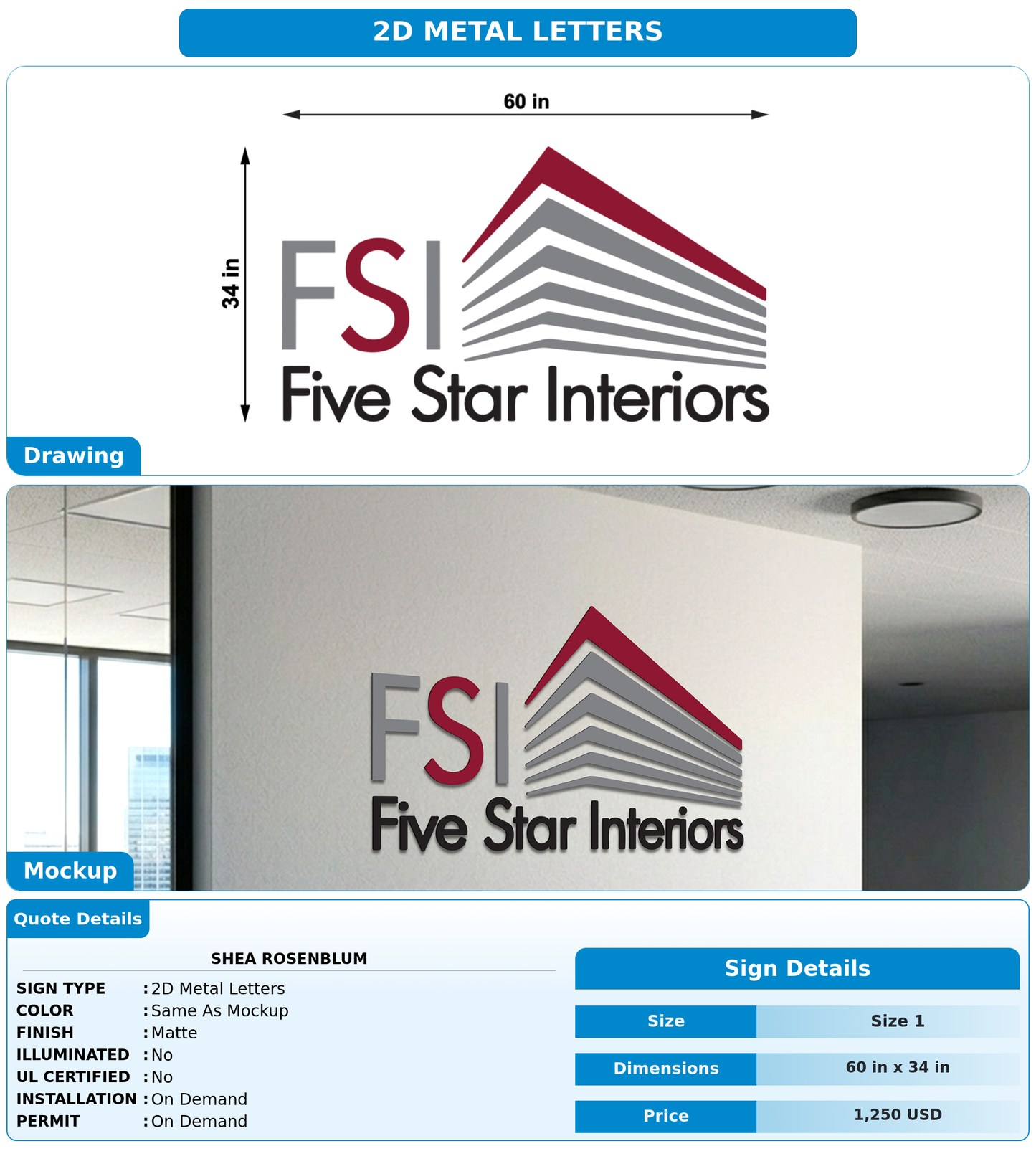 CUSTOM MOCKUP SIGN FOR Shea Rosenblum