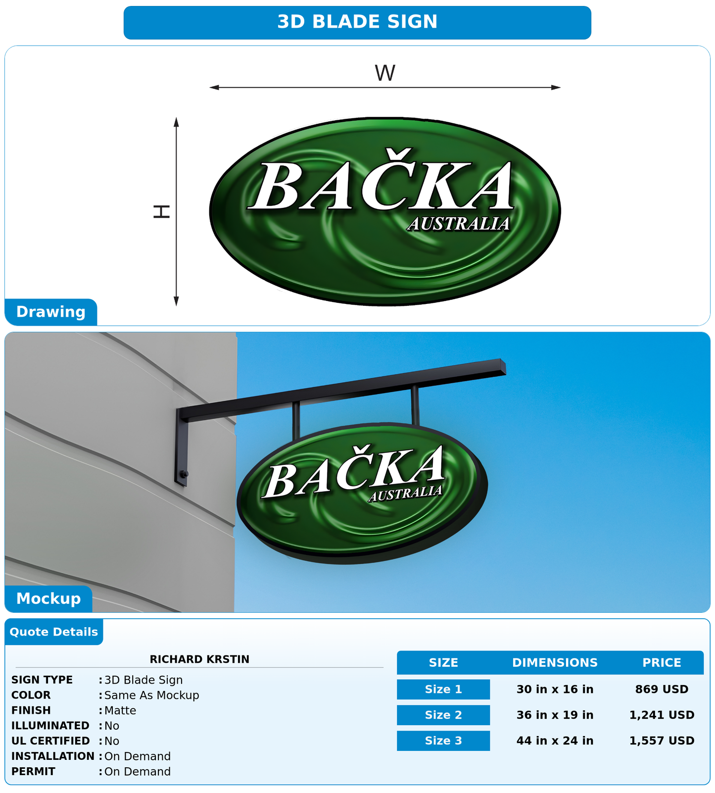 CUSTOM MOCKUP SIGN FOR Richard krstin