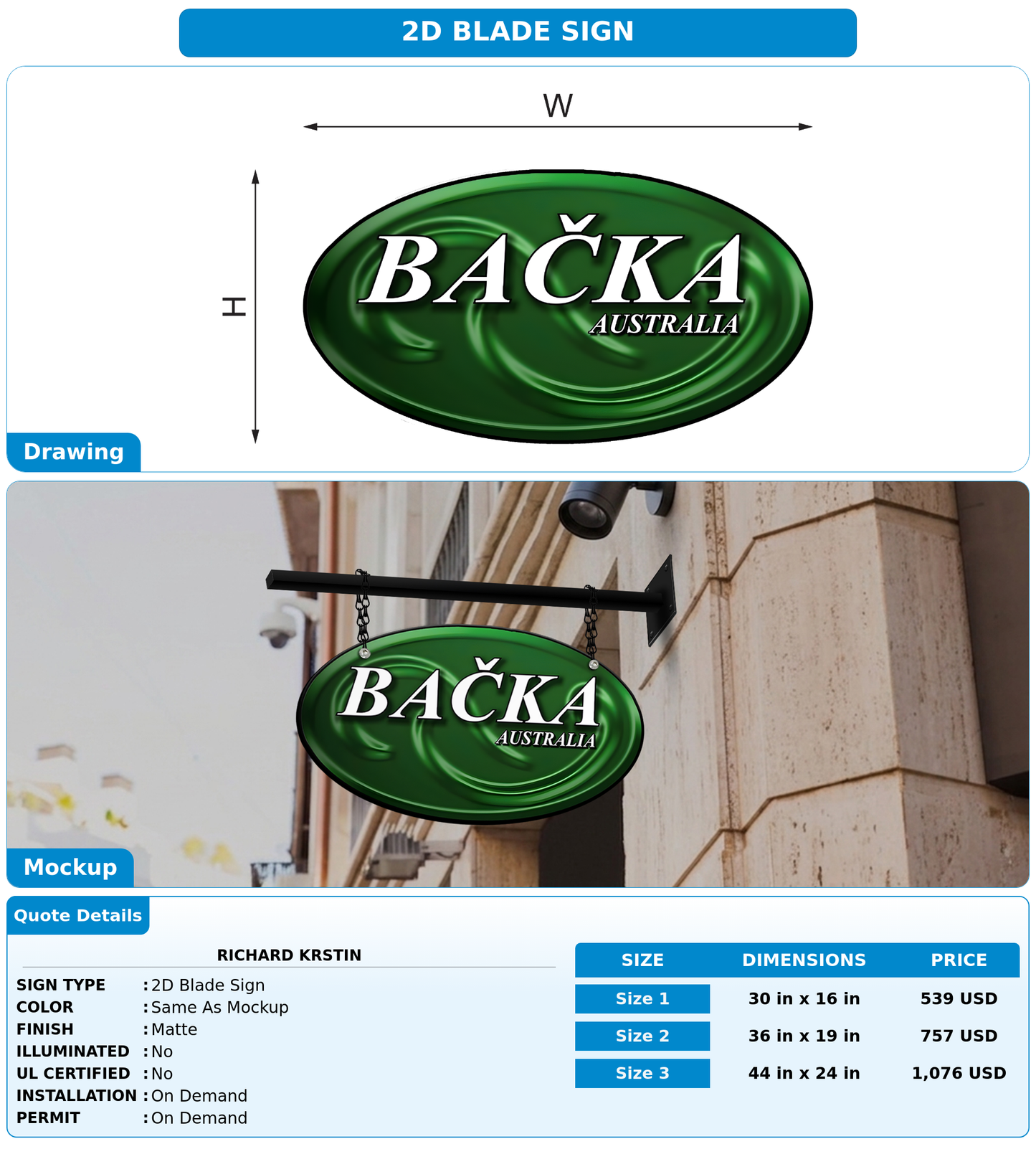 CUSTOM MOCKUP SIGN FOR Richard krstin