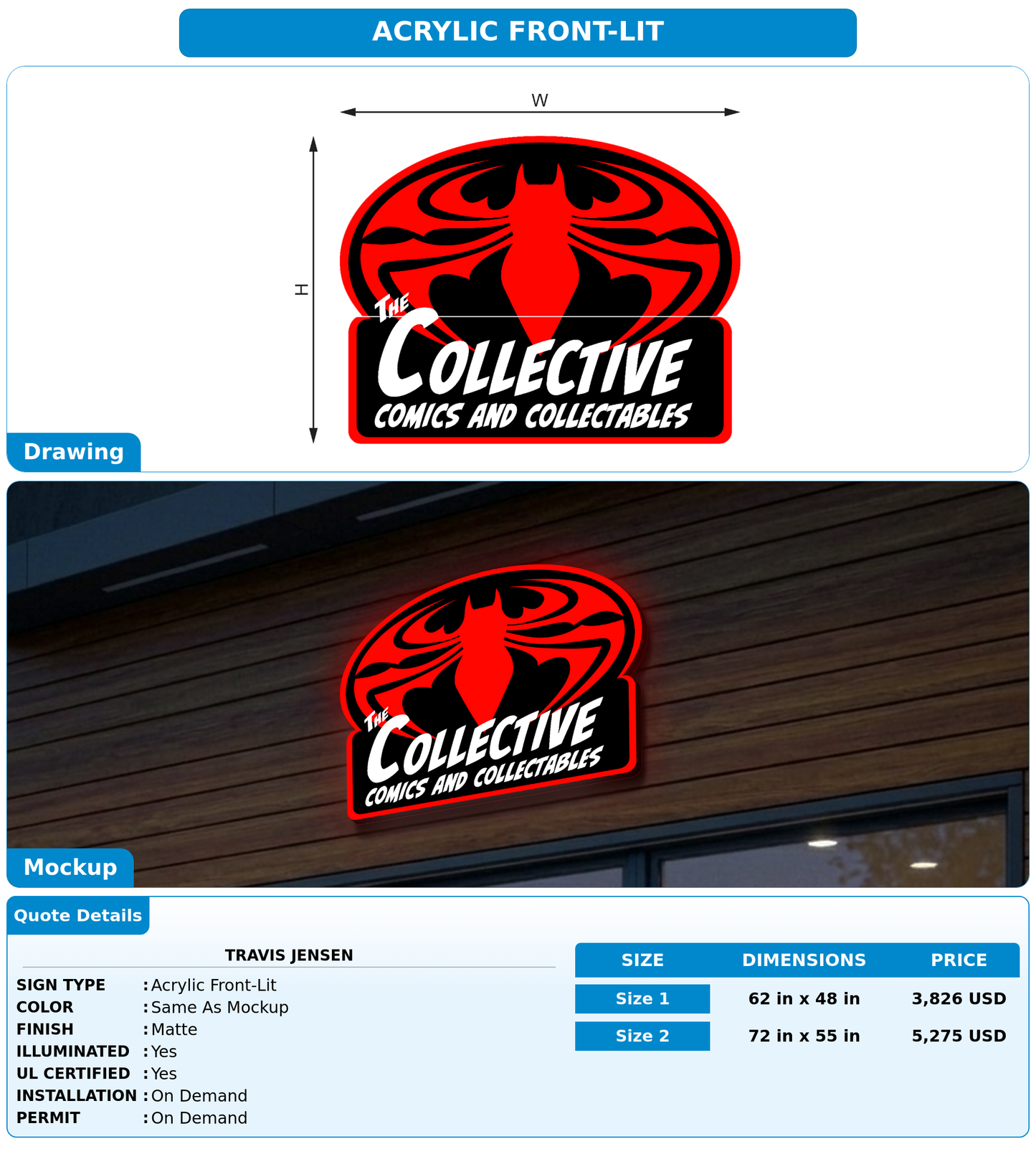 CUSTOM MOCKUP SIGN FOR Travis Jensen