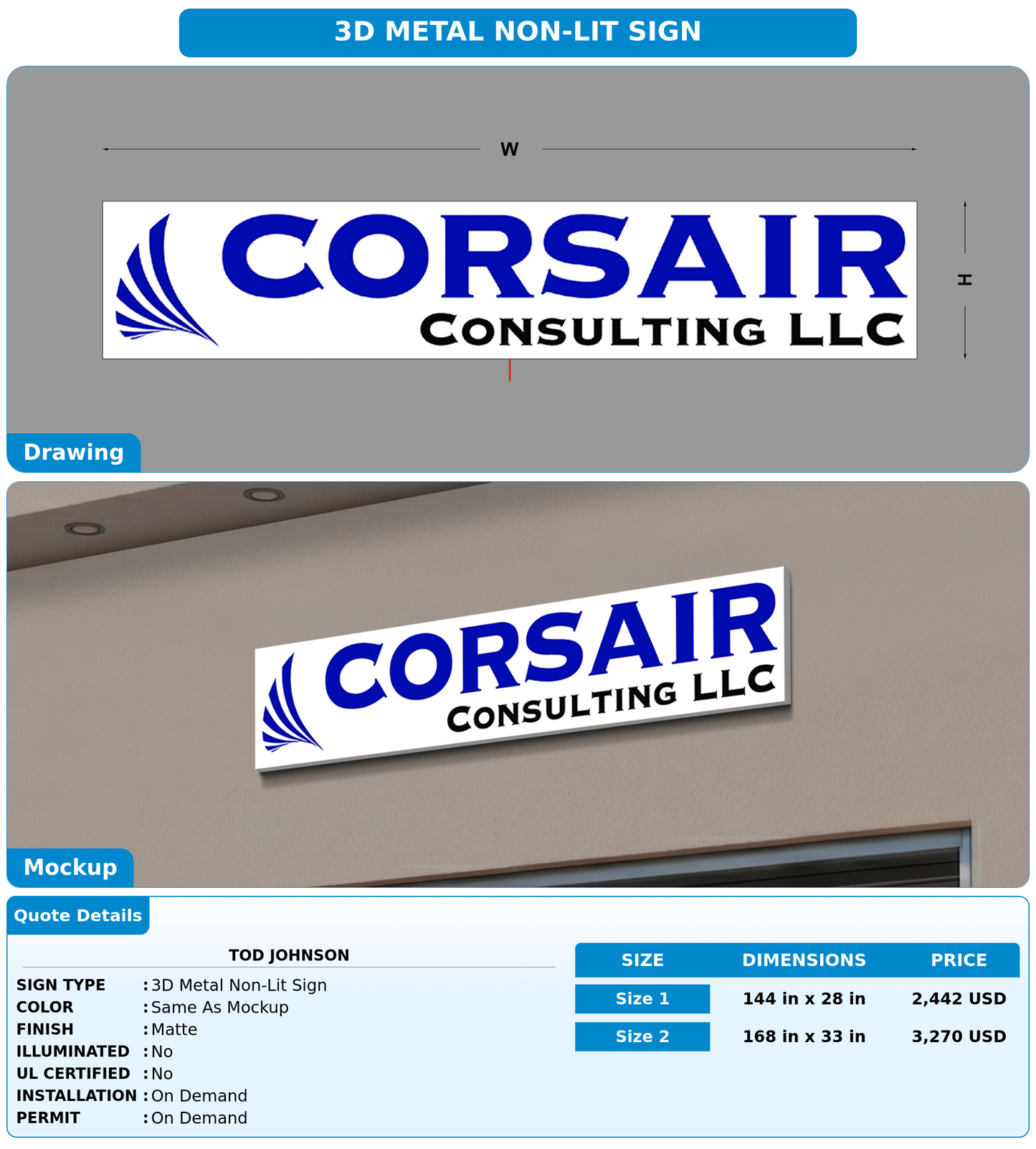 CUSTOM MOCKUP SIGN FOR Tod Johnson
