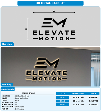 CUSTOM MOCKUP SIGN FOR Rachel Sitarz