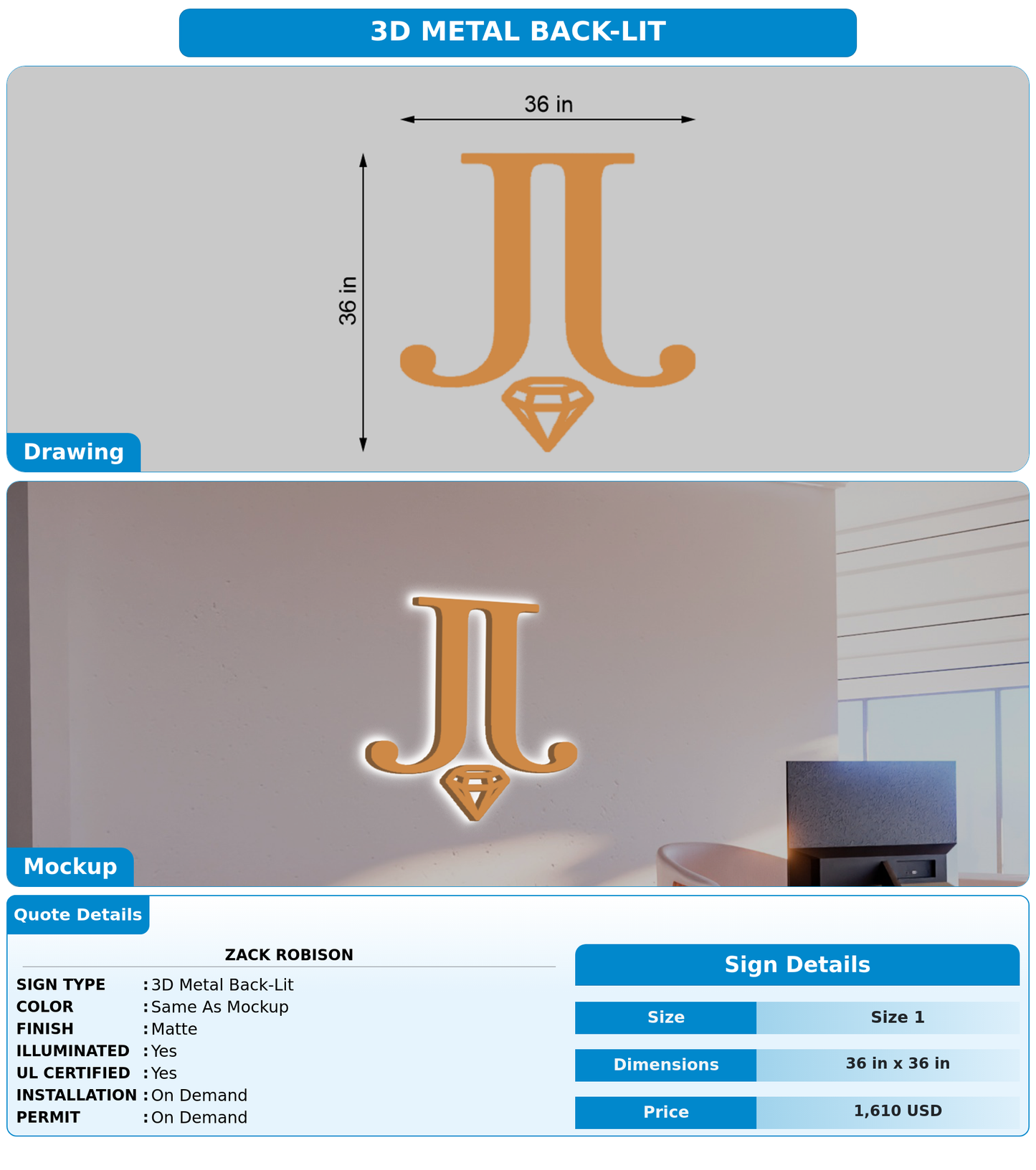 CUSTOM MOCKUP SIGN FOR Zack Robison