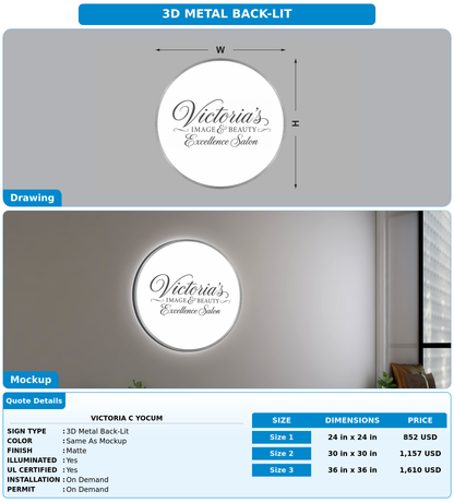 CUSTOM MOCKUP SIGN FOR Victoria C Yocum
