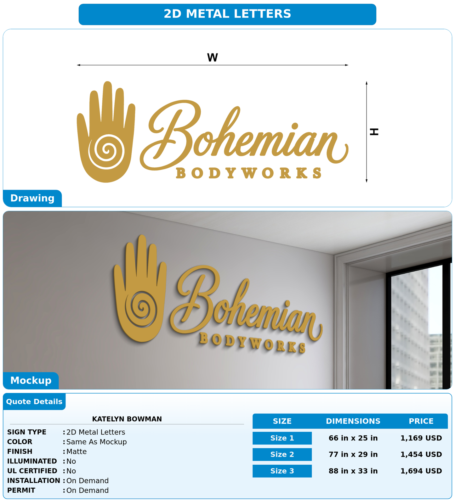 CUSTOM MOCKUP SIGN FOR Katelyn Bowman