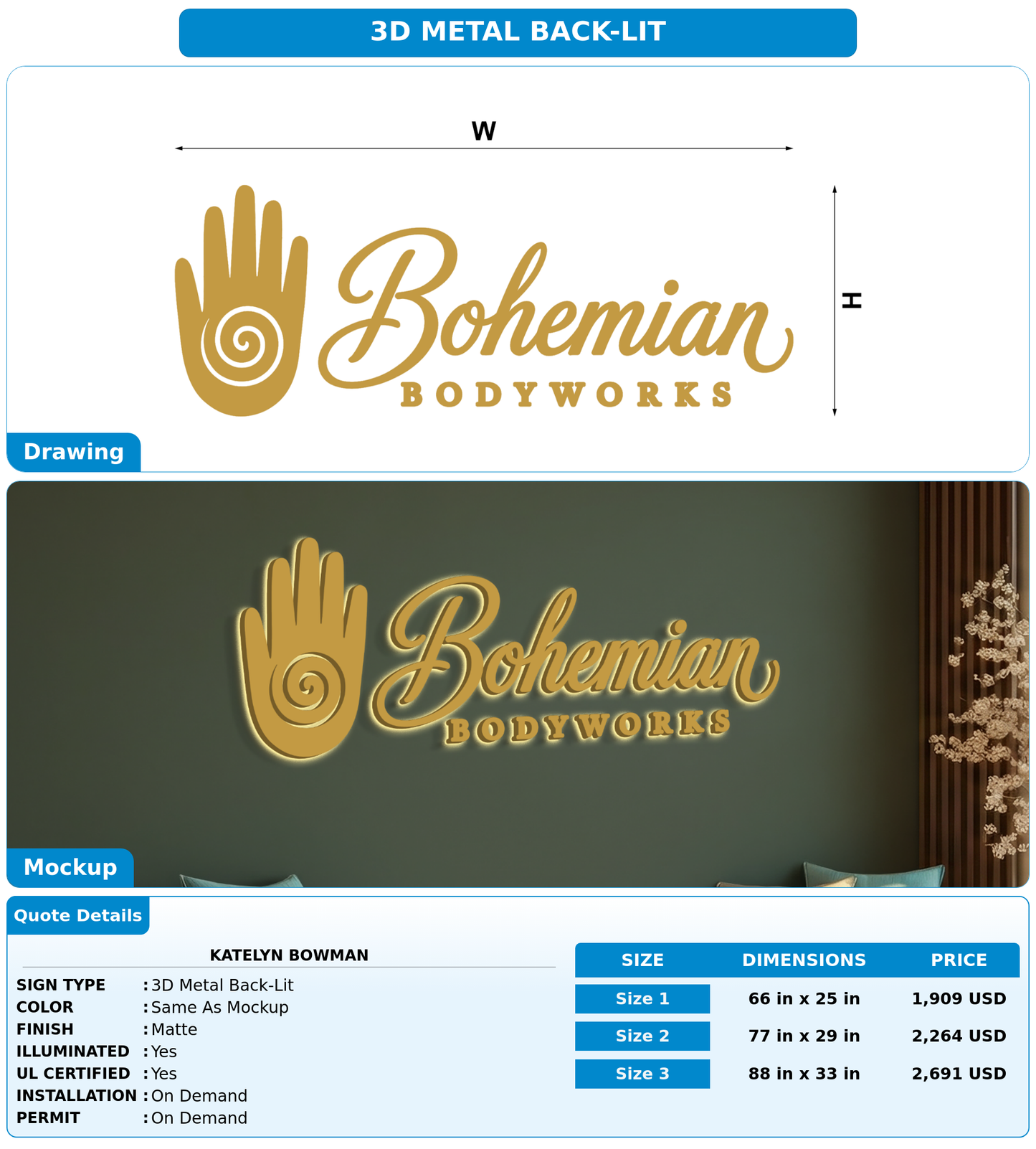 CUSTOM MOCKUP SIGN FOR Katelyn Bowman