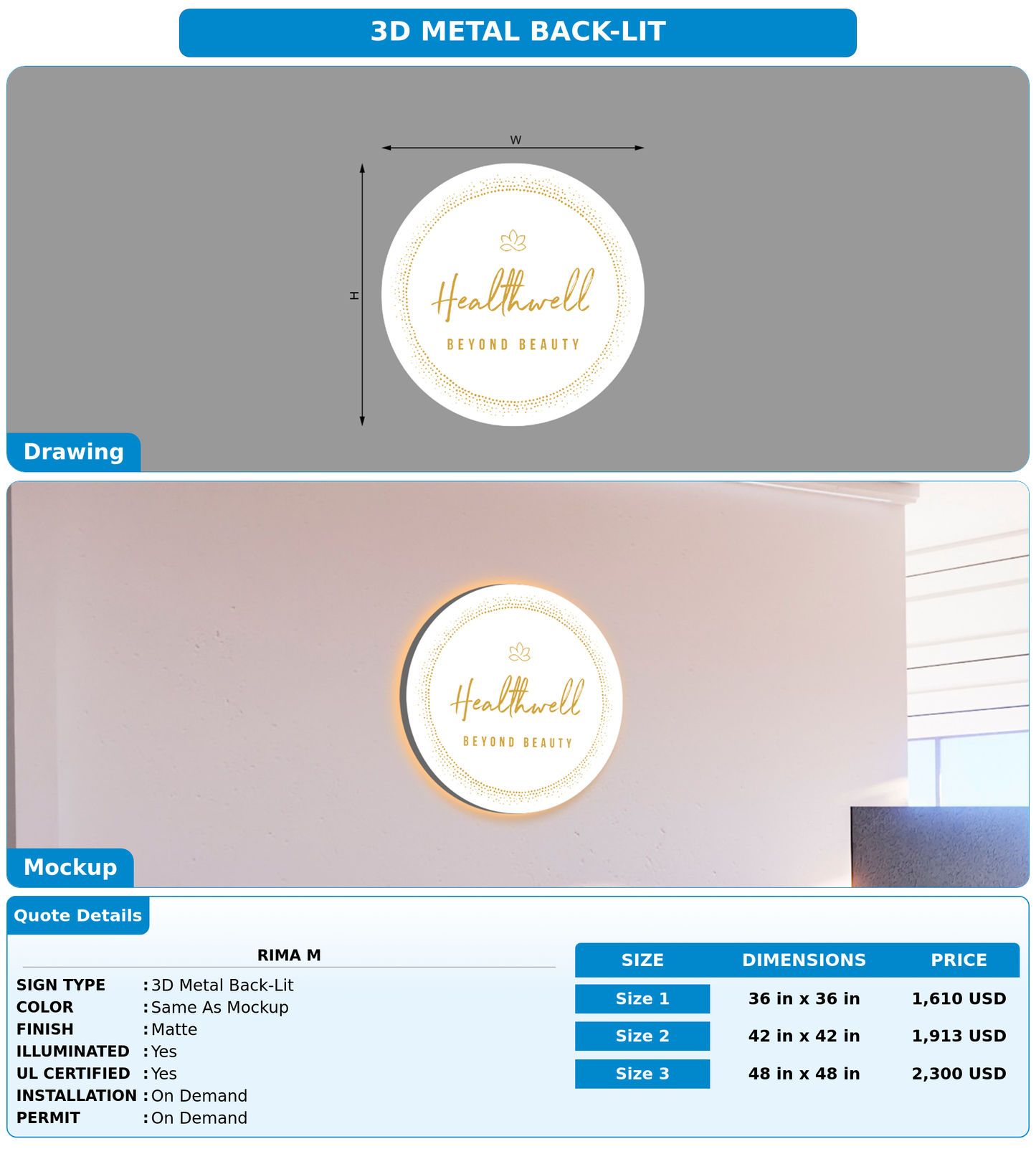 CUSTOM MOCKUP SIGN FOR Rima M