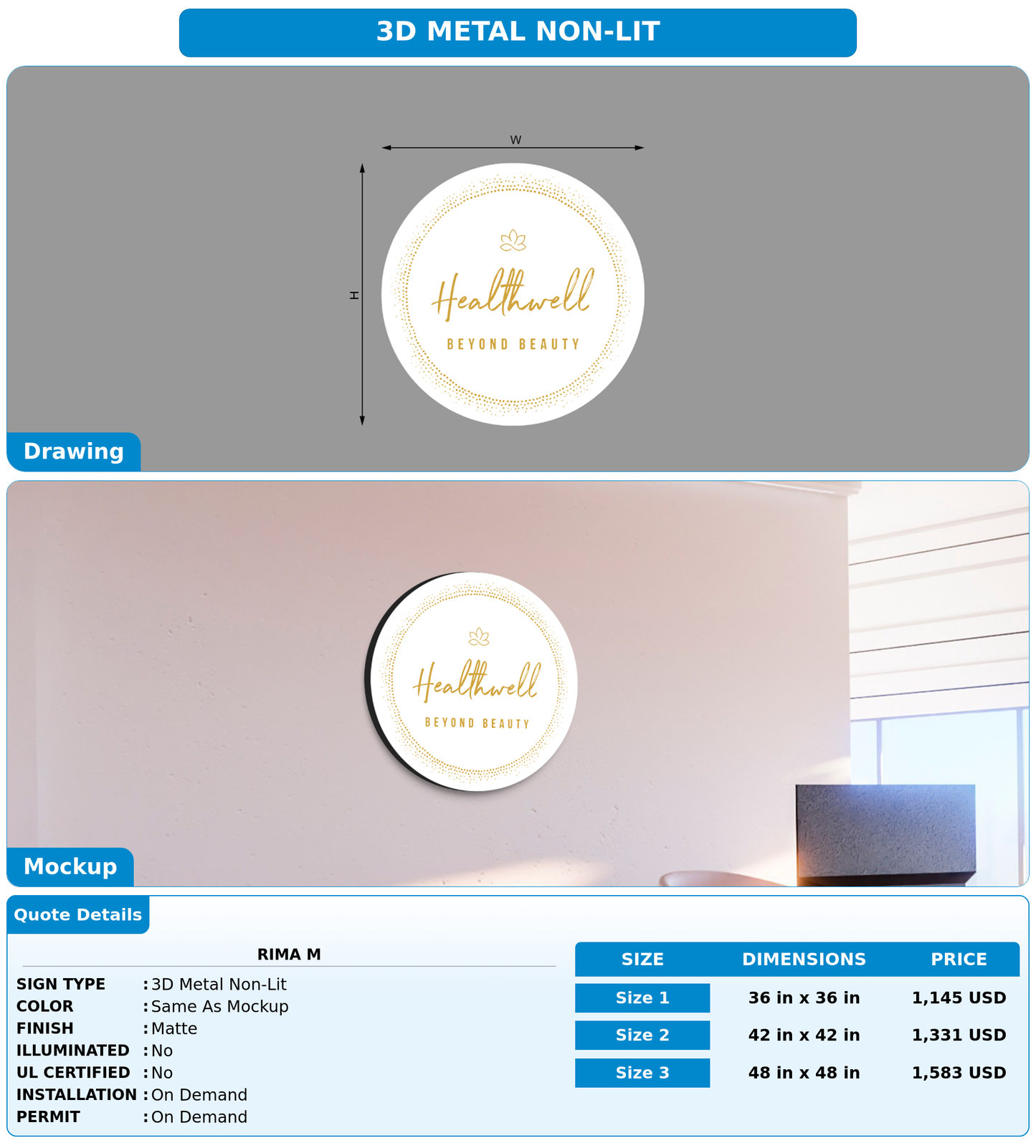 CUSTOM MOCKUP SIGN FOR Rima M
