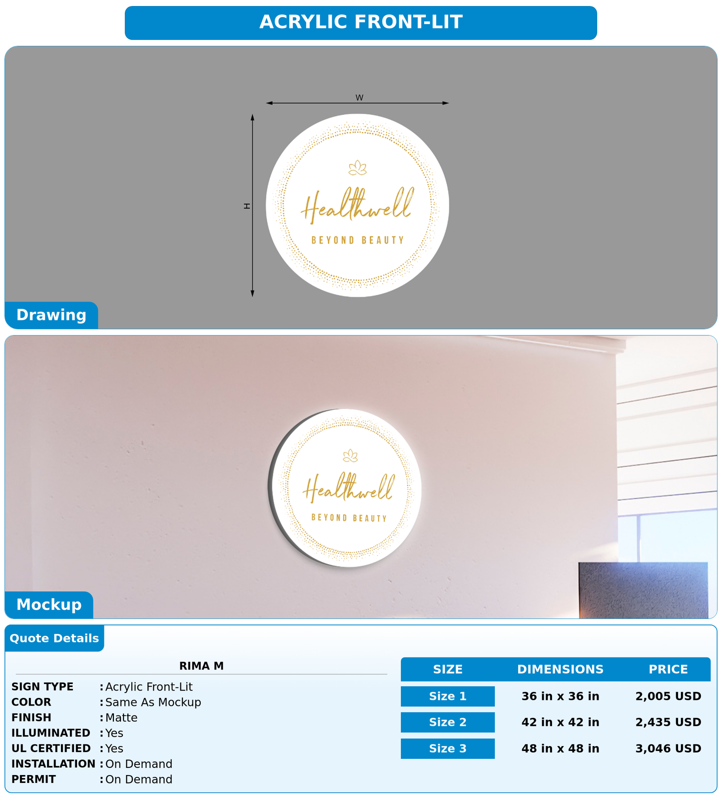 CUSTOM MOCKUP SIGN FOR Rima M