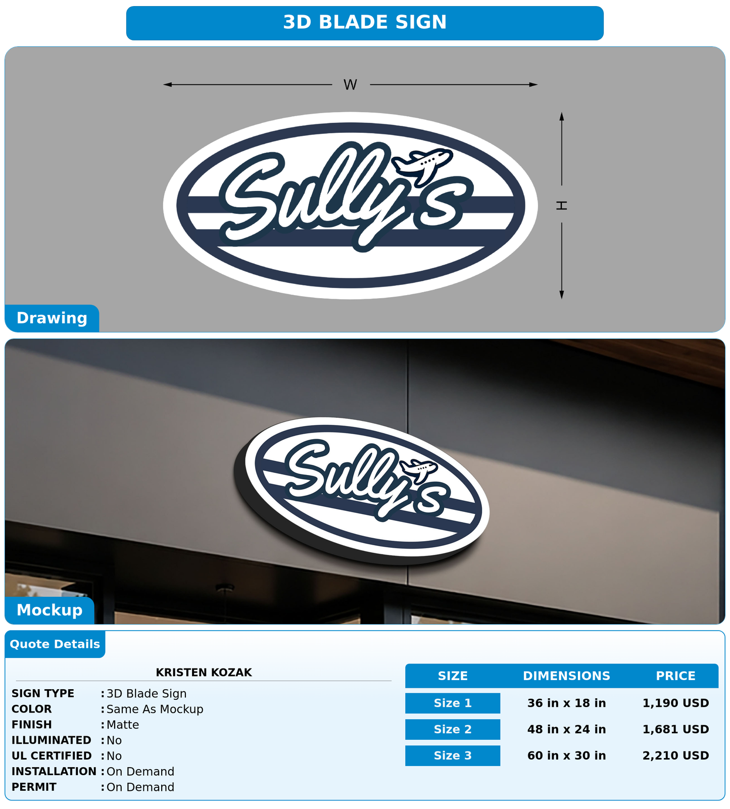 CUSTOM MOCKUP SIGN FOR Kristen Kozak
