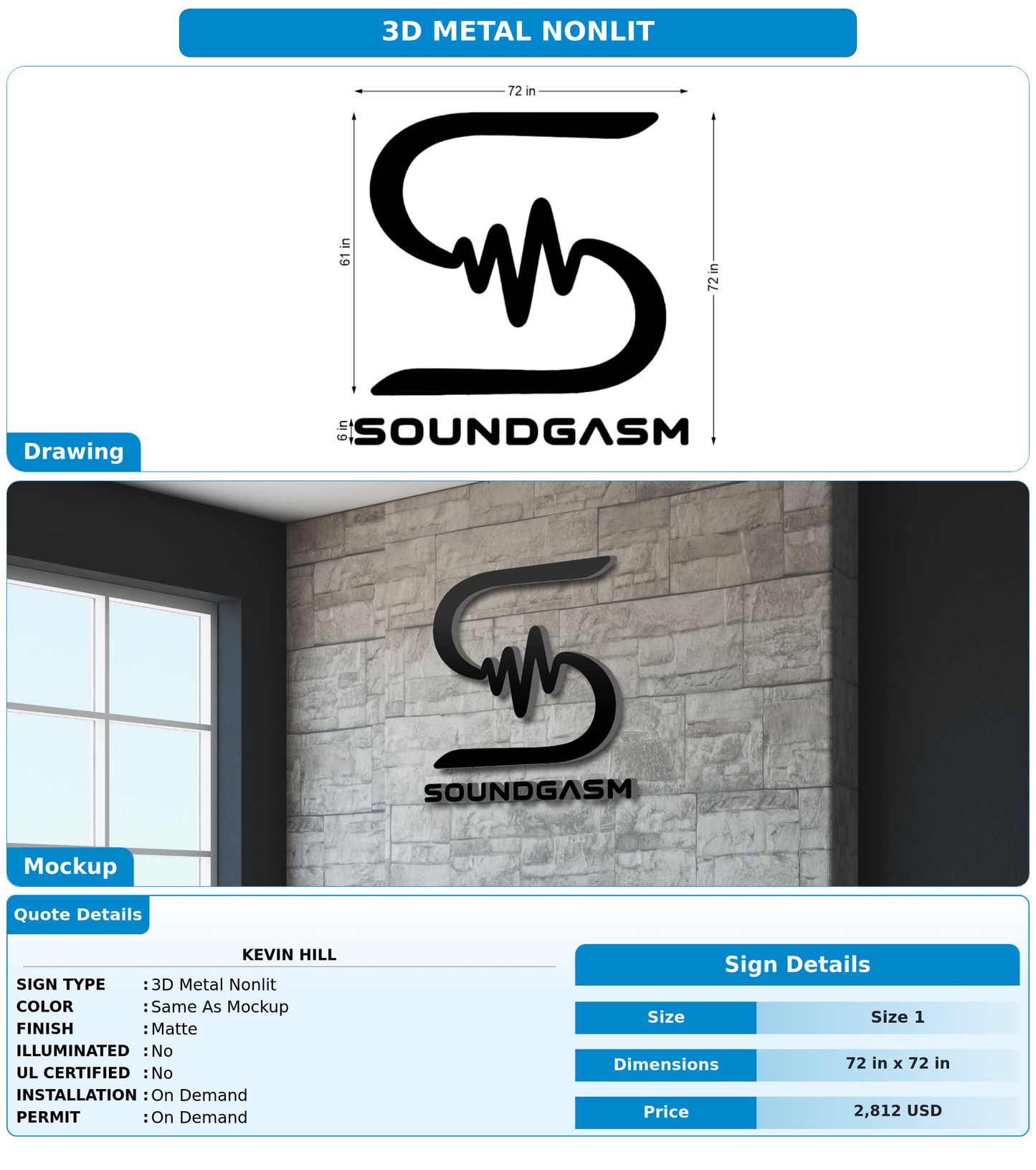 CUSTOM MOCKUP SIGN FOR Kevin Hill