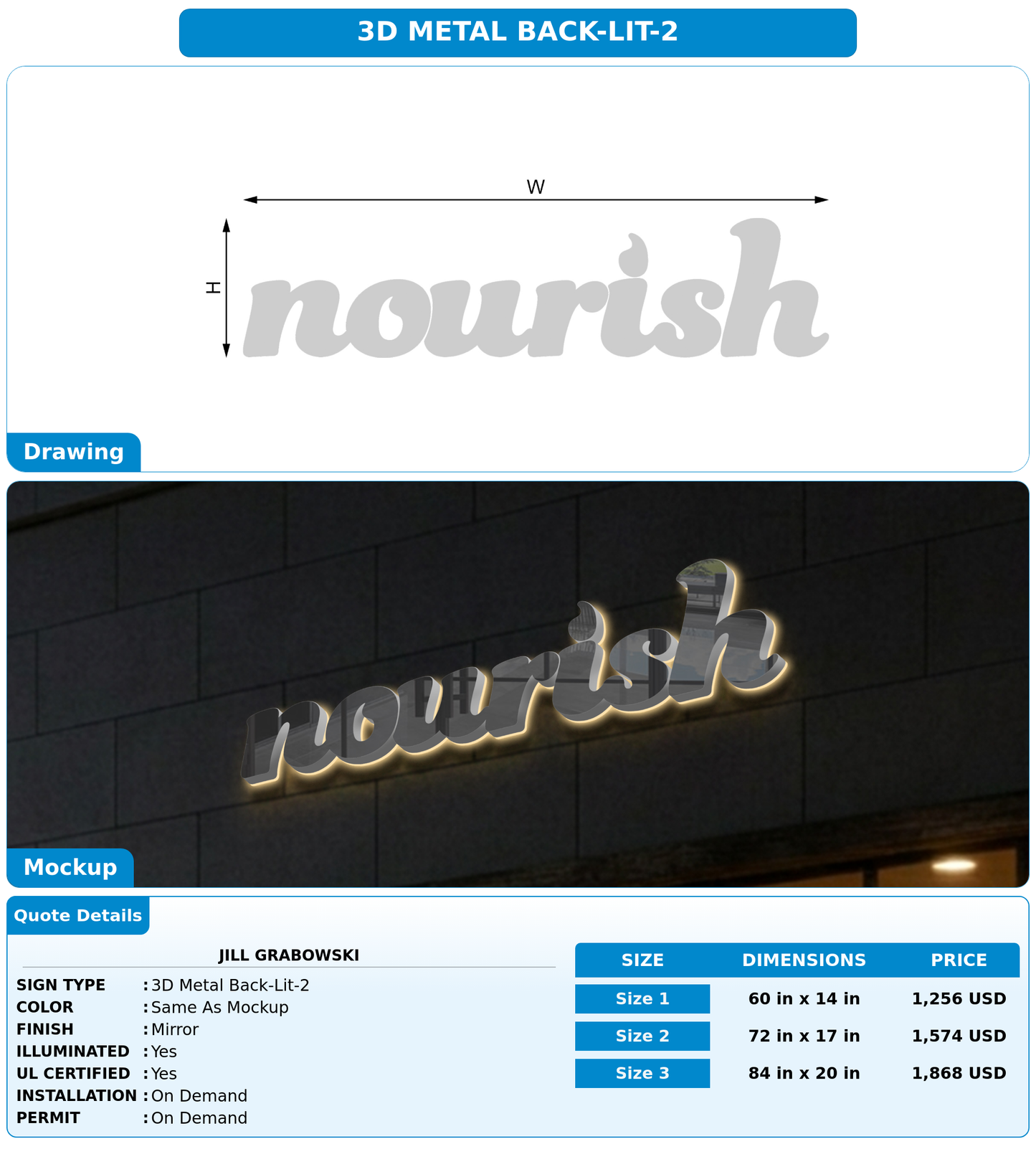CUSTOM MOCKUP SIGN FOR Jill Grabowski