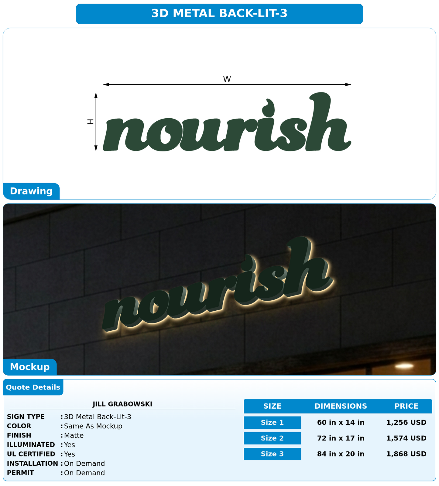 CUSTOM MOCKUP SIGN FOR Jill Grabowski