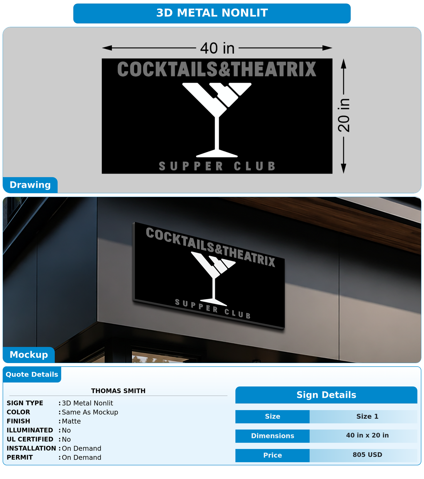 CUSTOM MOCKUP SIGN FOR Thomas Smith