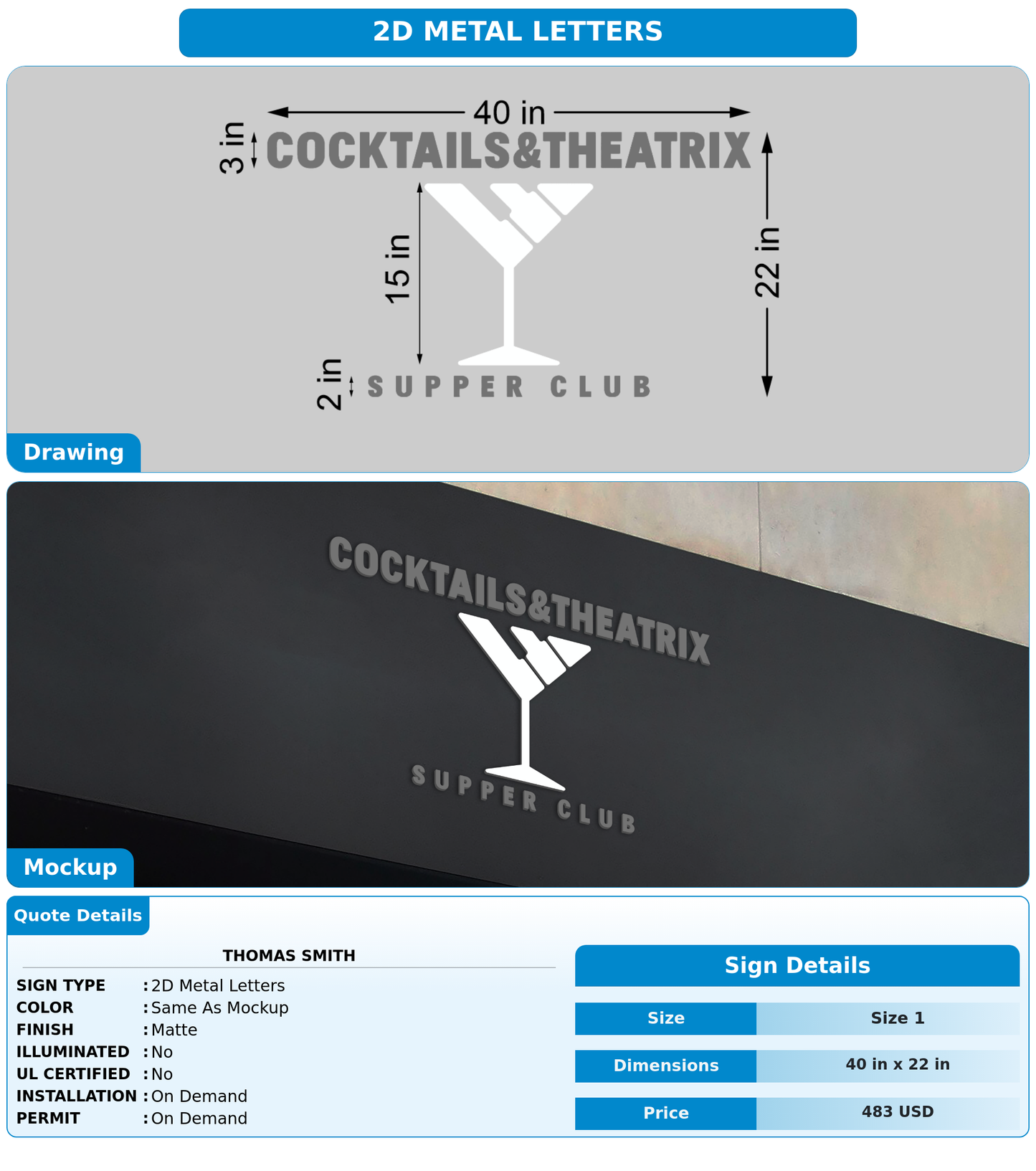 CUSTOM MOCKUP SIGN FOR Thomas Smith