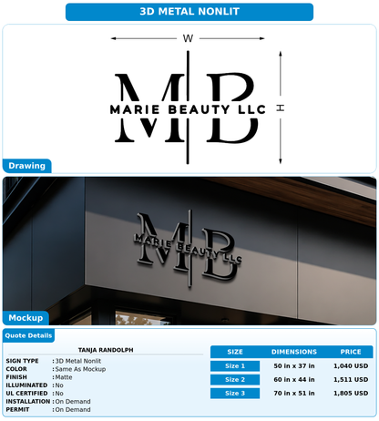 CUSTOM MOCKUP SIGN FOR Tanja Randolph