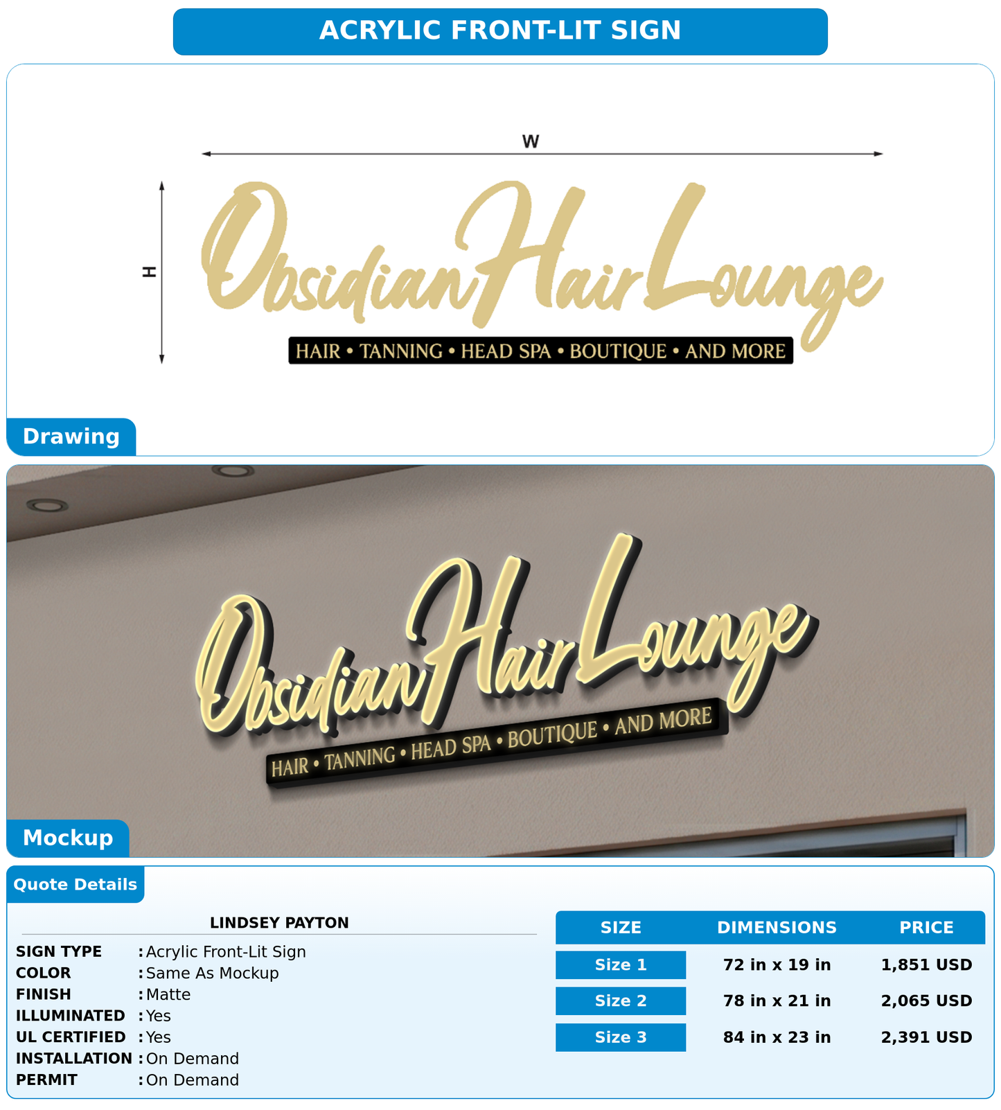 CUSTOM MOCKUP SIGN FOR Lindsey Payton