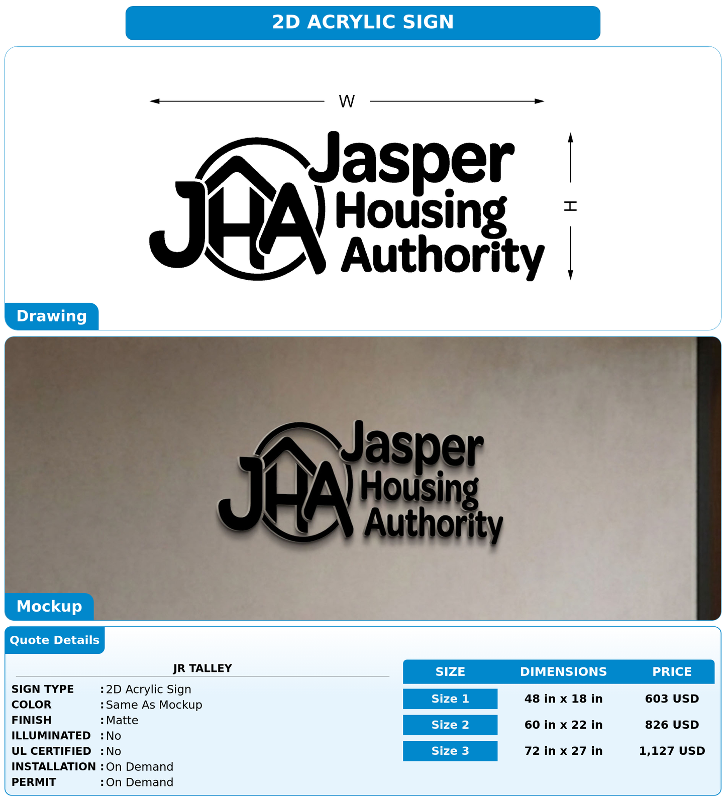 CUSTOM MOCKUP SIGN FOR Jr  Talley