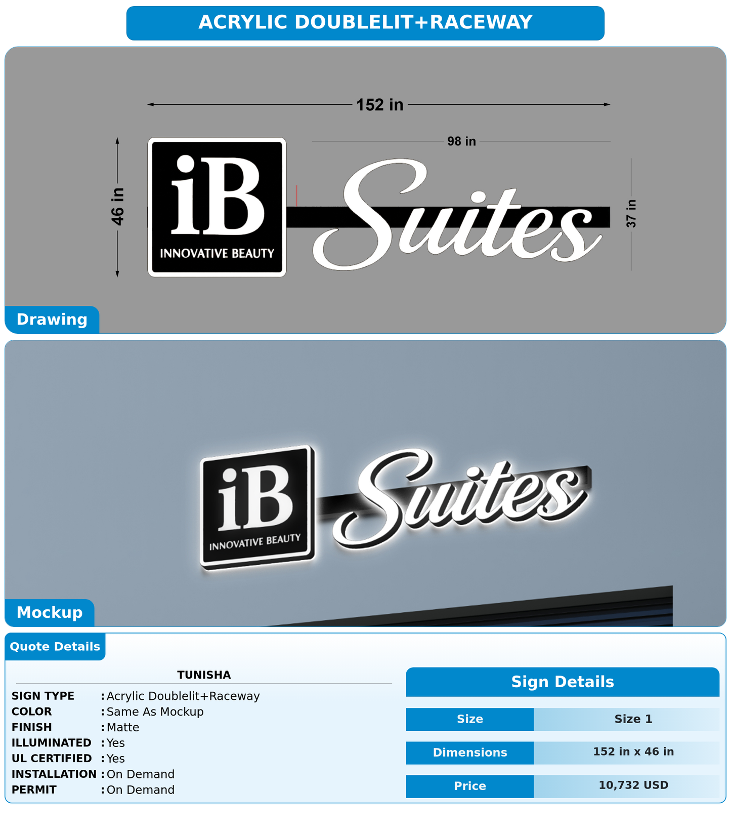 CUSTOM MOCKUP SIGN FOR Tunisha