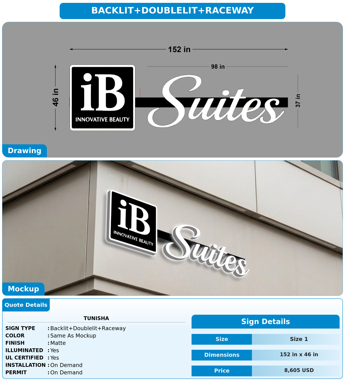CUSTOM MOCKUP SIGN FOR Tunisha