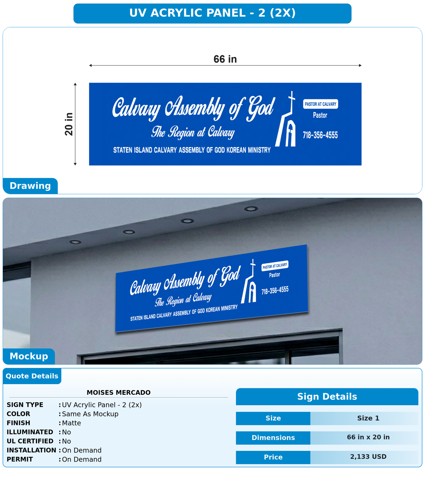 CUSTOM MOCKUP SIGN FOR Moises mercado