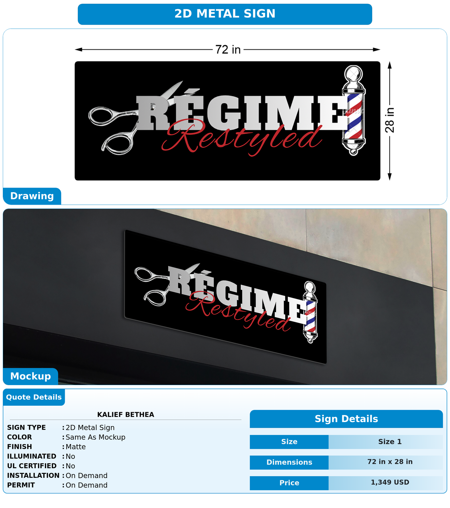 CUSTOM MOCKUP SIGN FOR Kalief bethea
