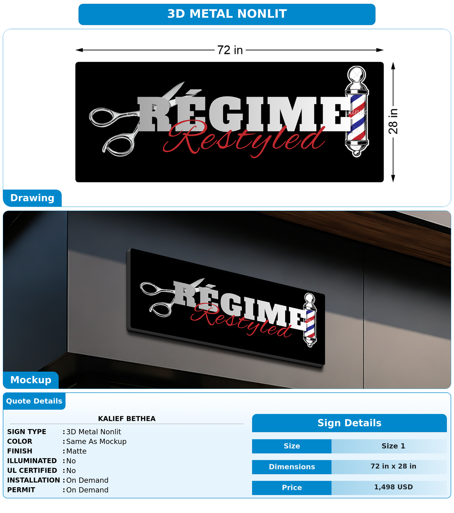 CUSTOM MOCKUP SIGN FOR Kalief bethea
