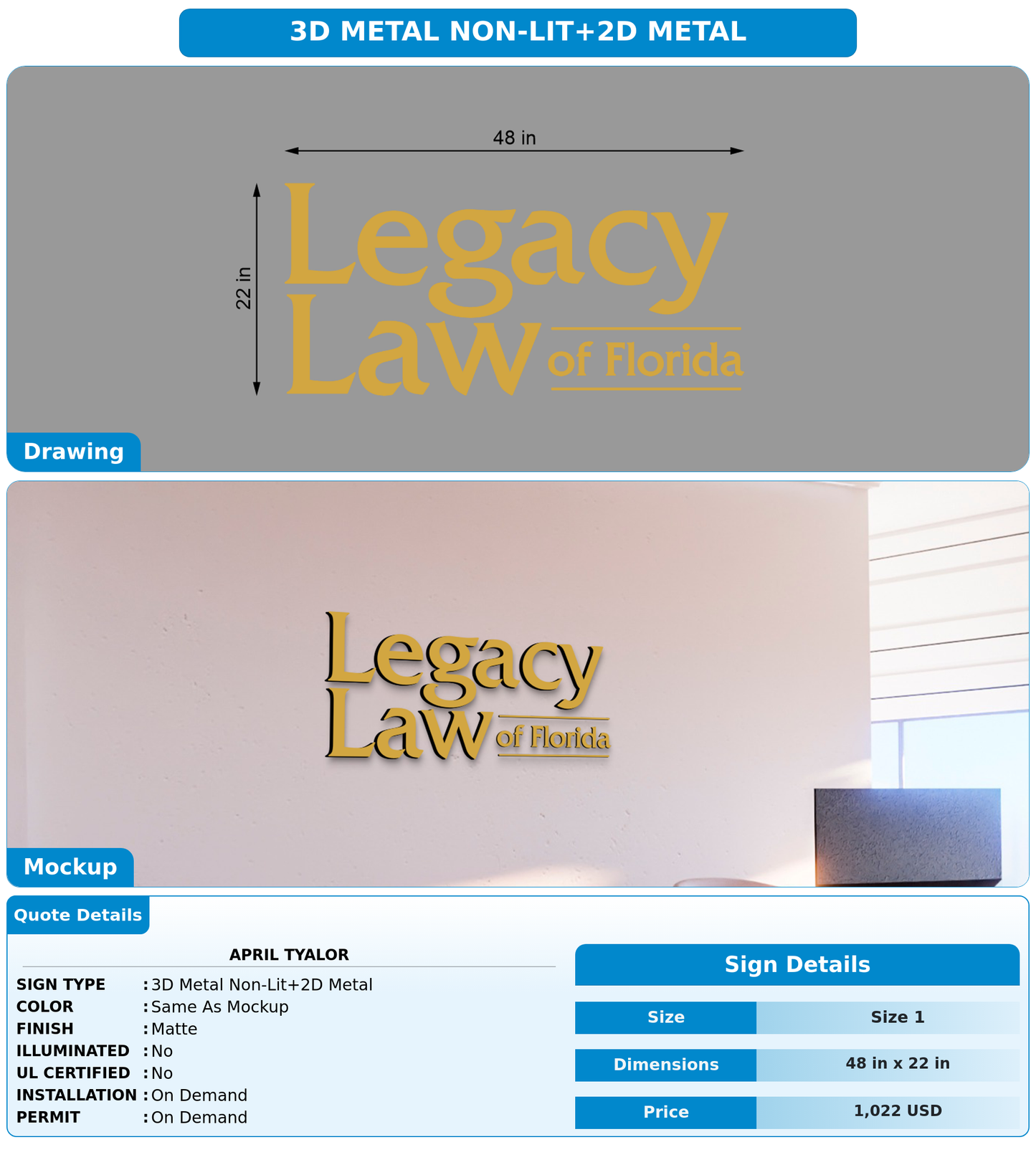 CUSTOM MOCKUP SIGN FOR April Tyalor