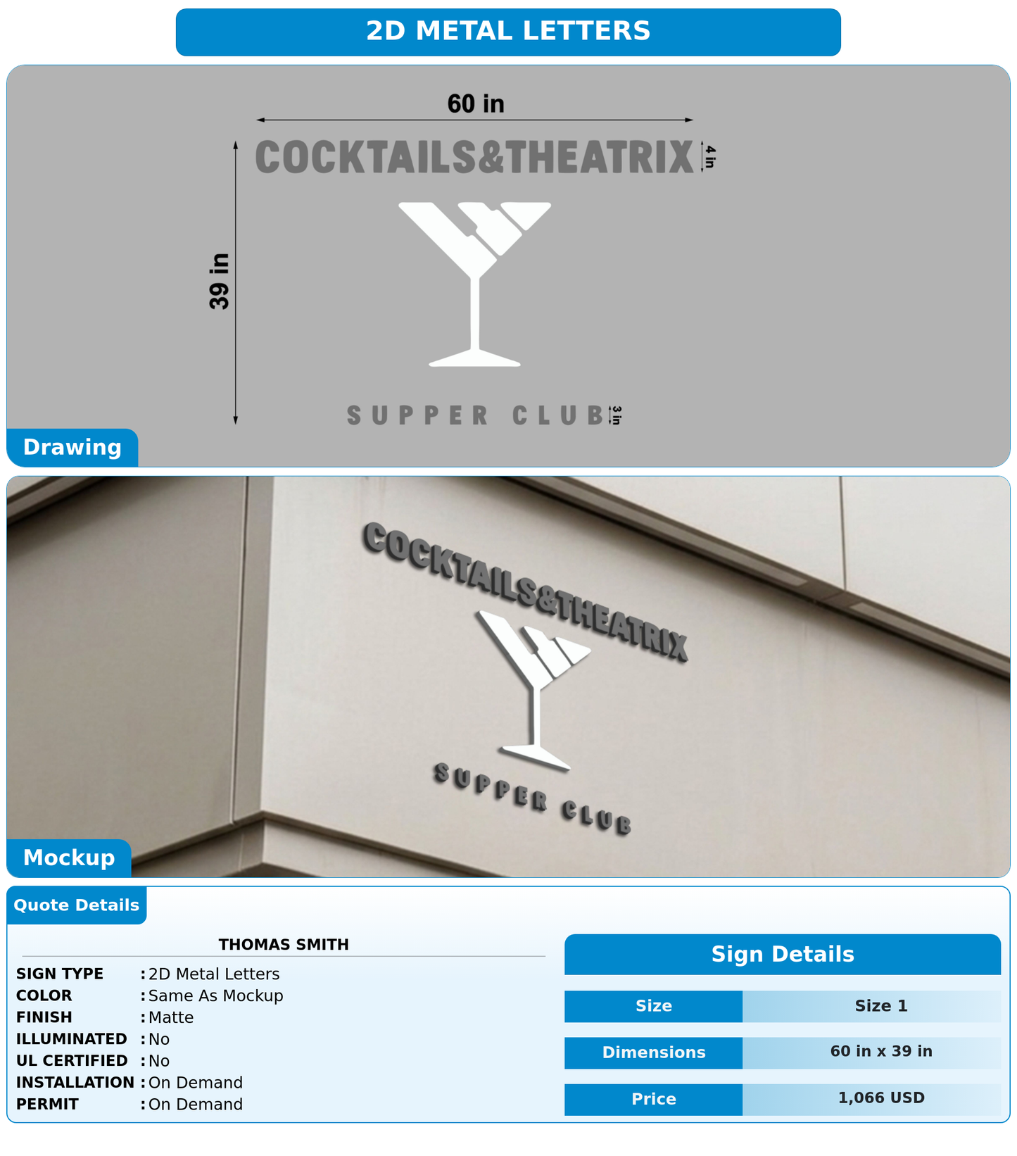 CUSTOM MOCKUP SIGN FOR Thomas Smith