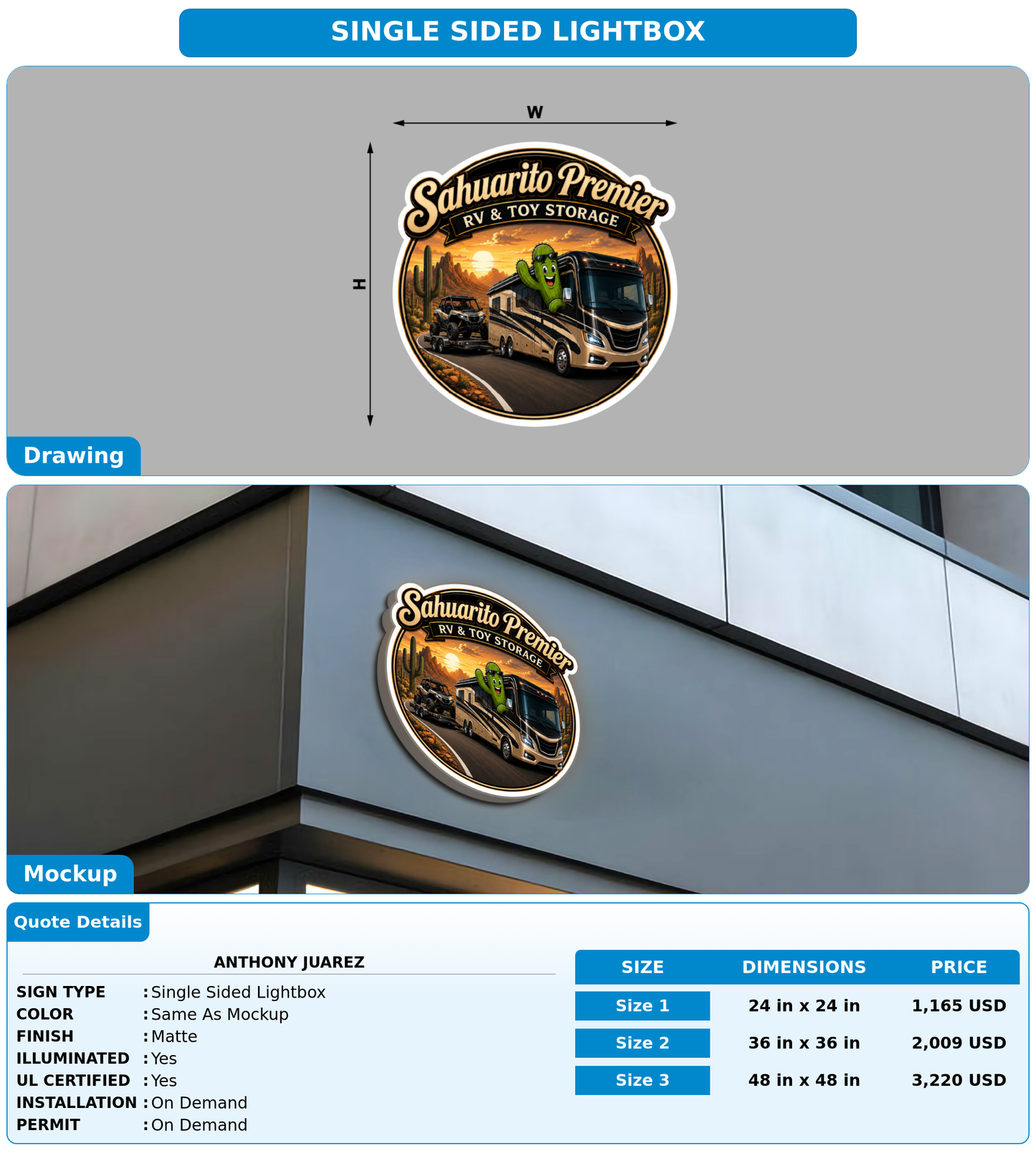 CUSTOM MOCKUP SIGN FOR Anthony Juarez