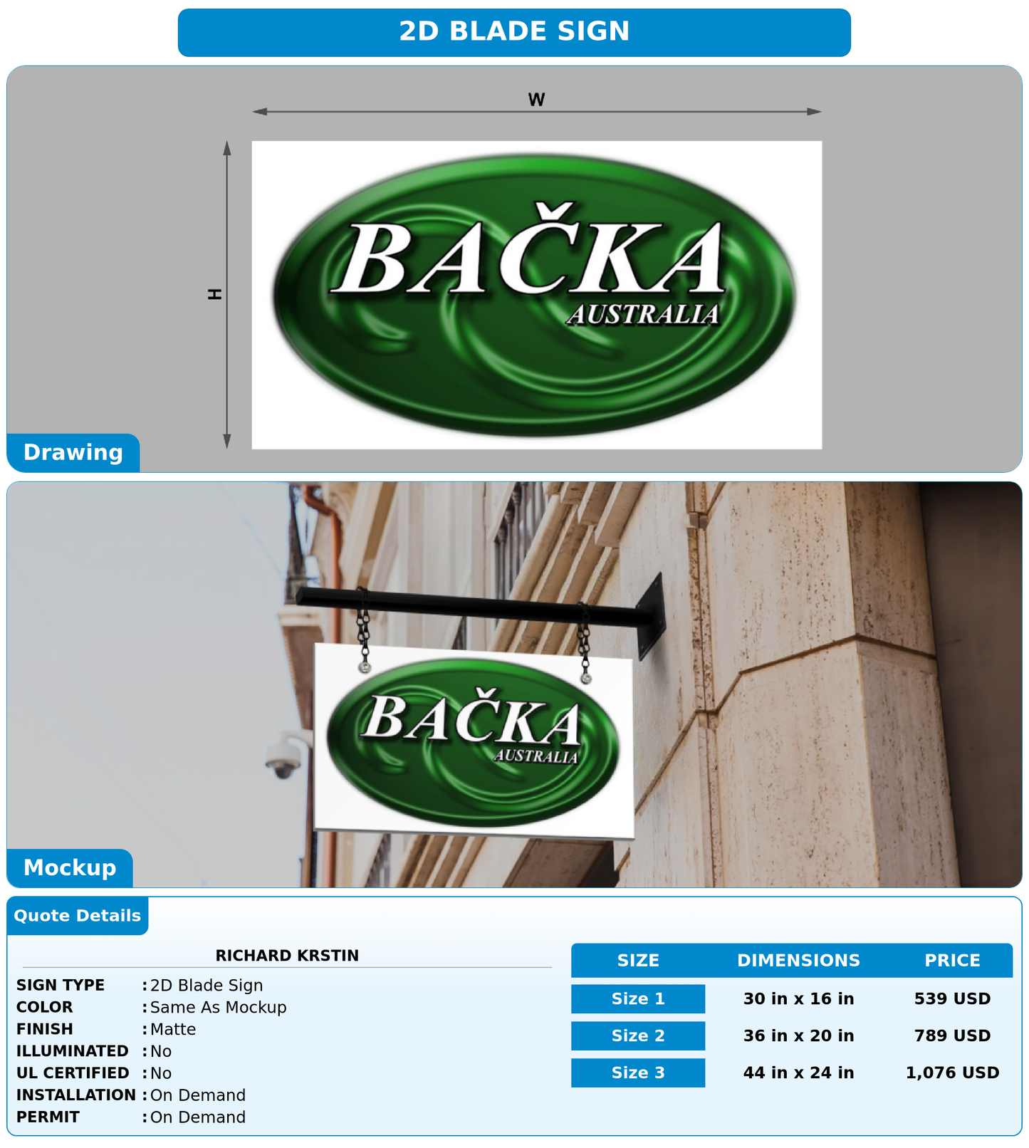 CUSTOM MOCKUP SIGN FOR Richard krstin