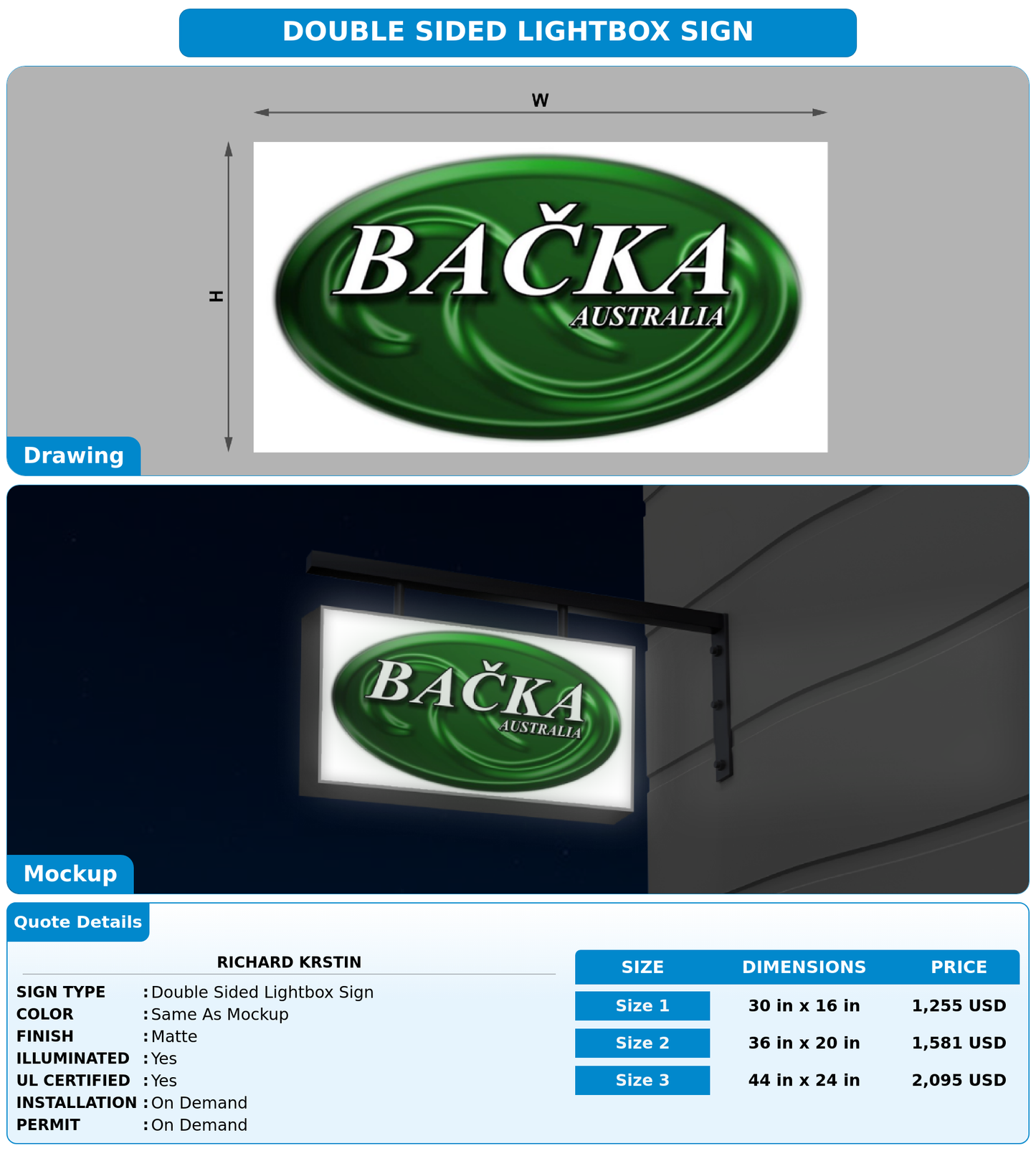 CUSTOM MOCKUP SIGN FOR Richard krstin