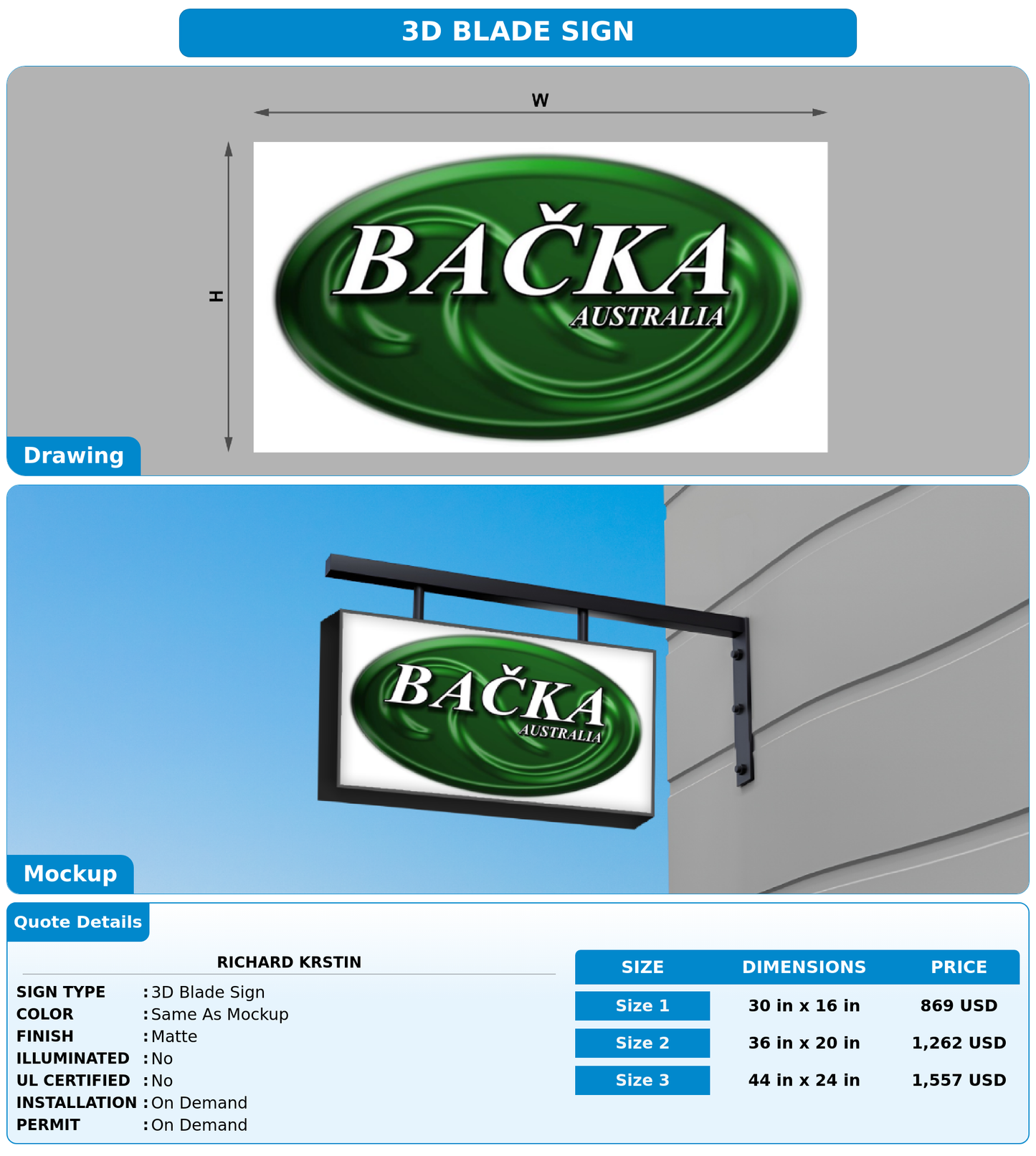 CUSTOM MOCKUP SIGN FOR Richard krstin