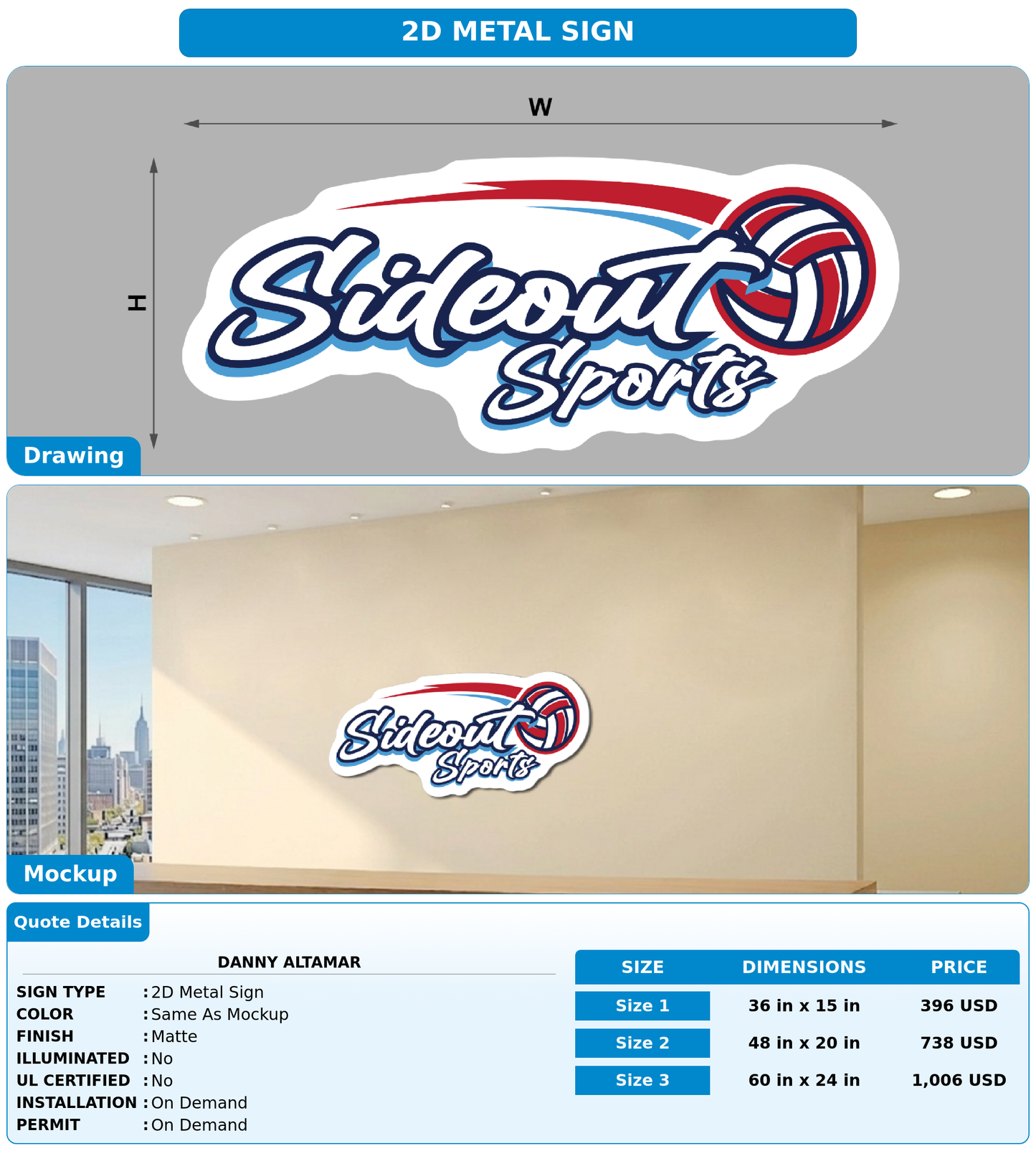 CUSTOM MOCKUP SIGN FOR Danny Altamar
