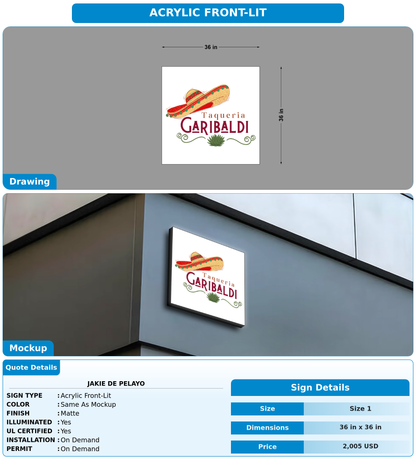 CUSTOM MOCKUP SIGN FOR Jakie De Pelayo