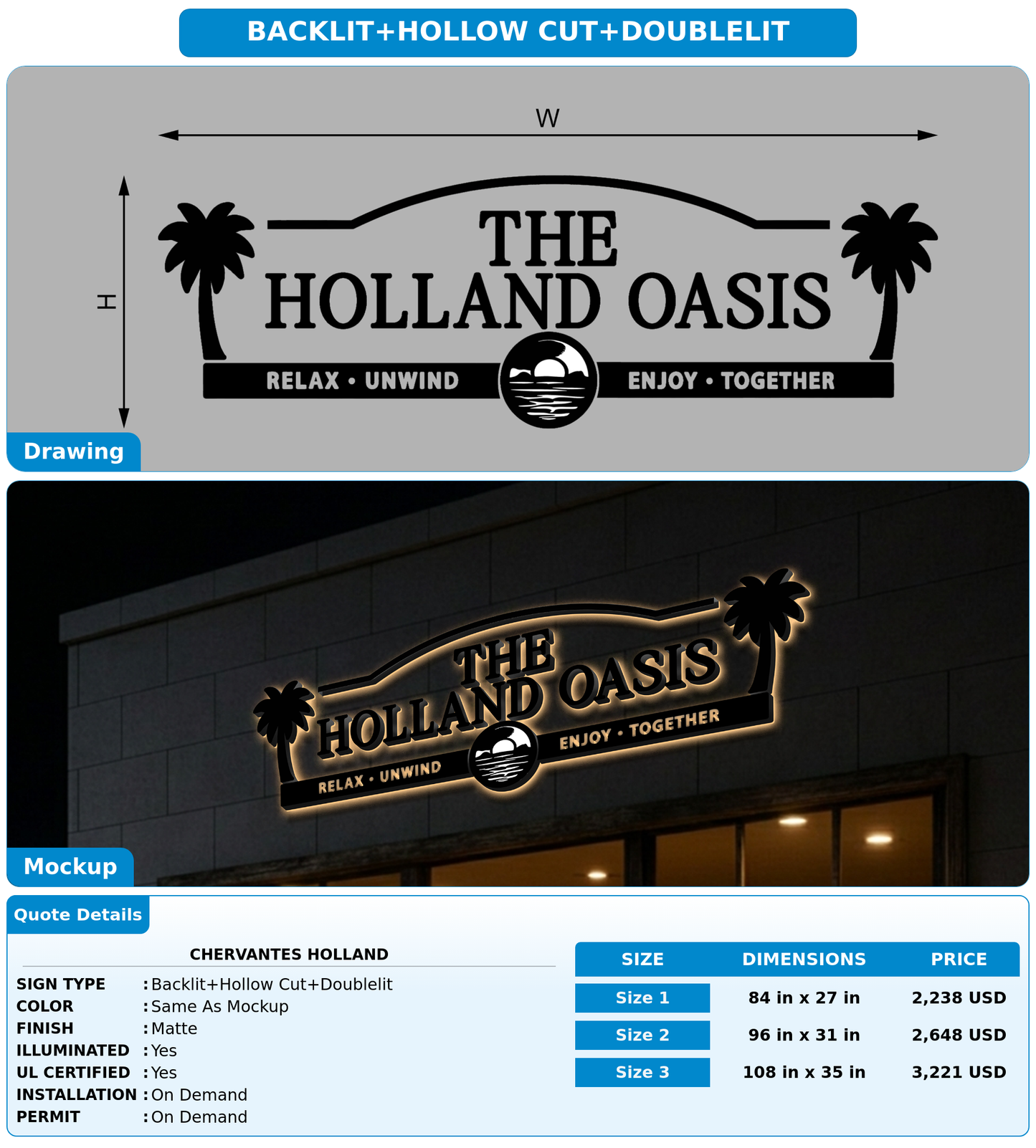 CUSTOM MOCKUP SIGN FOR Chervantes Holland