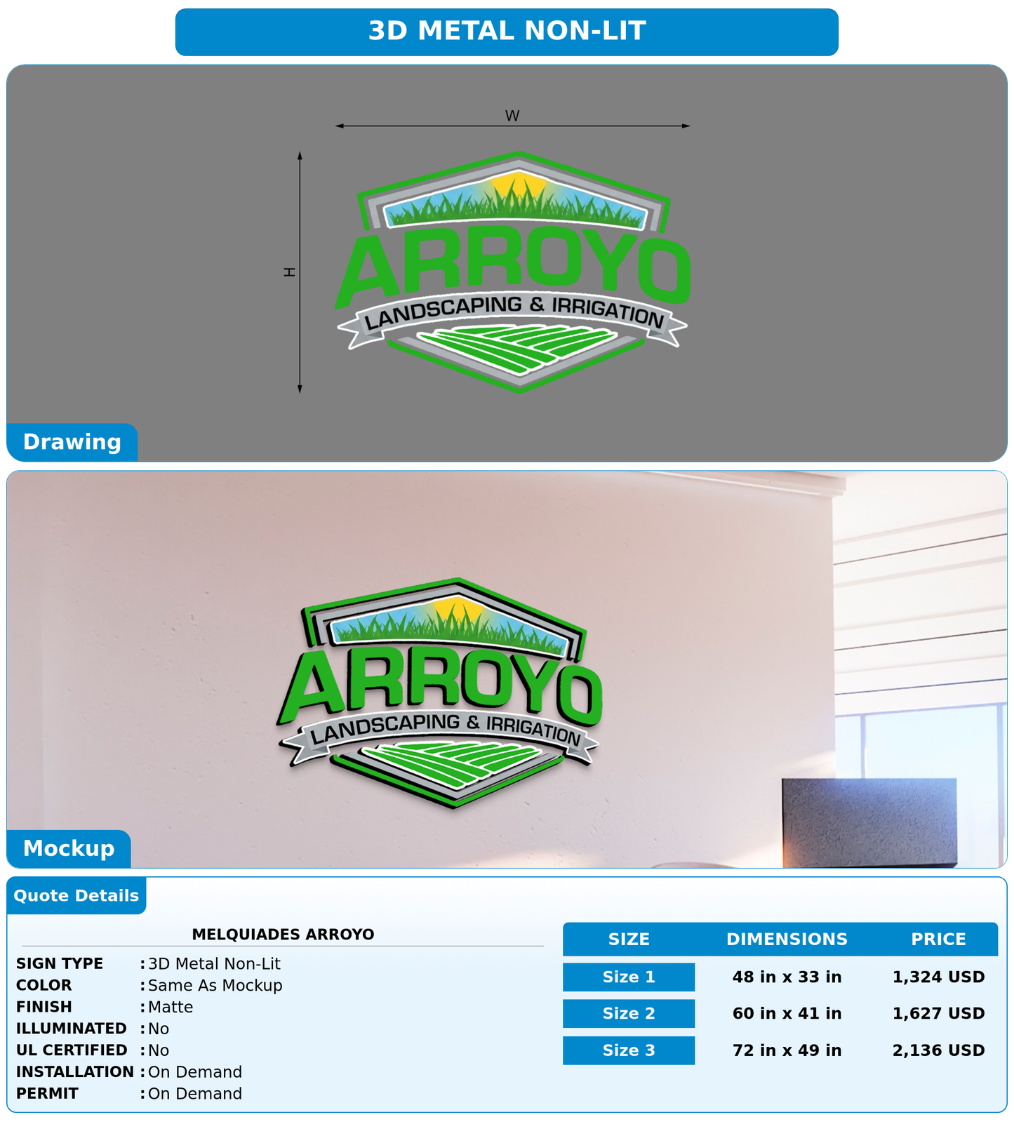 CUSTOM MOCKUP SIGN FOR Melquiades arroyo