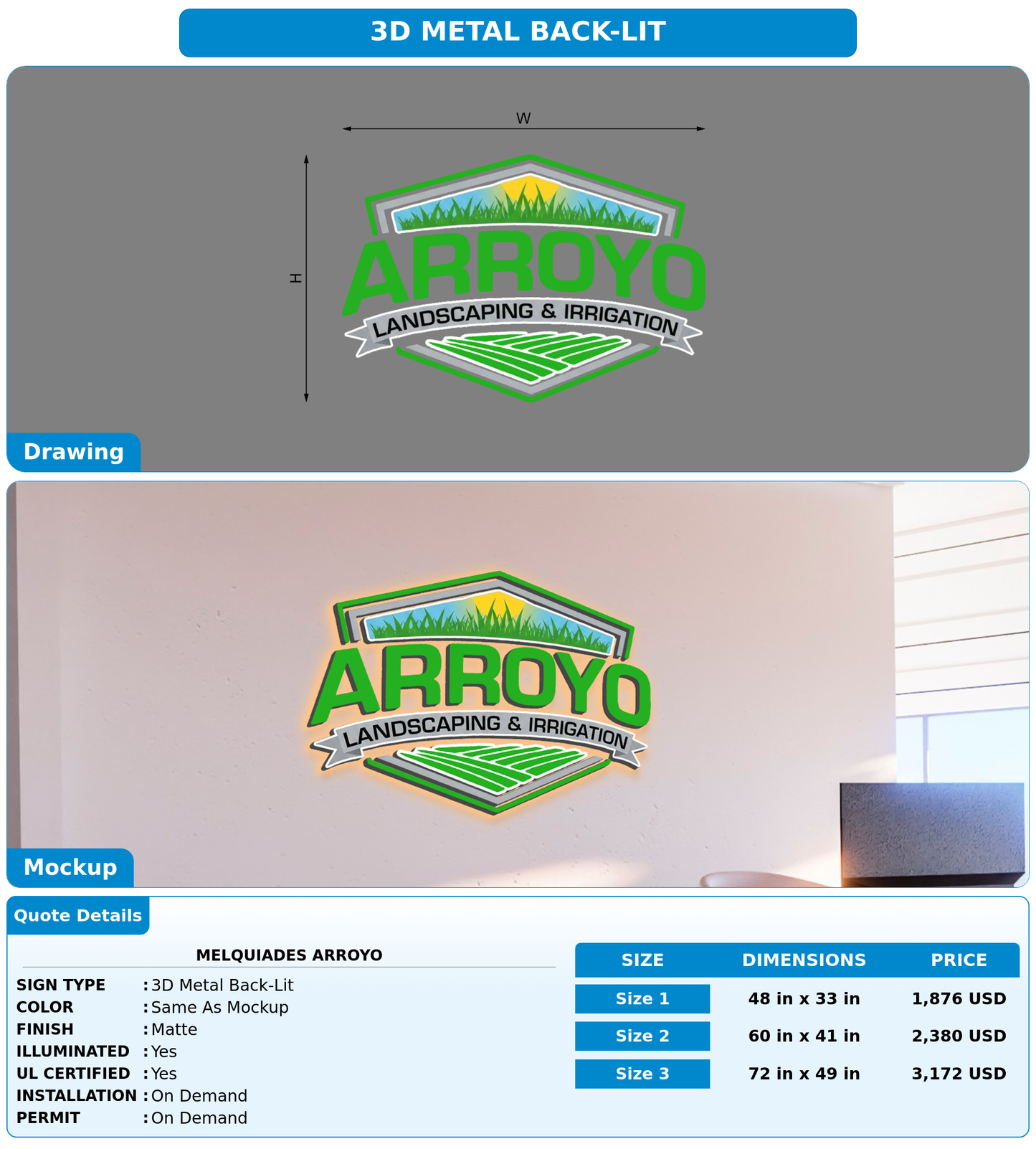 CUSTOM MOCKUP SIGN FOR Melquiades arroyo