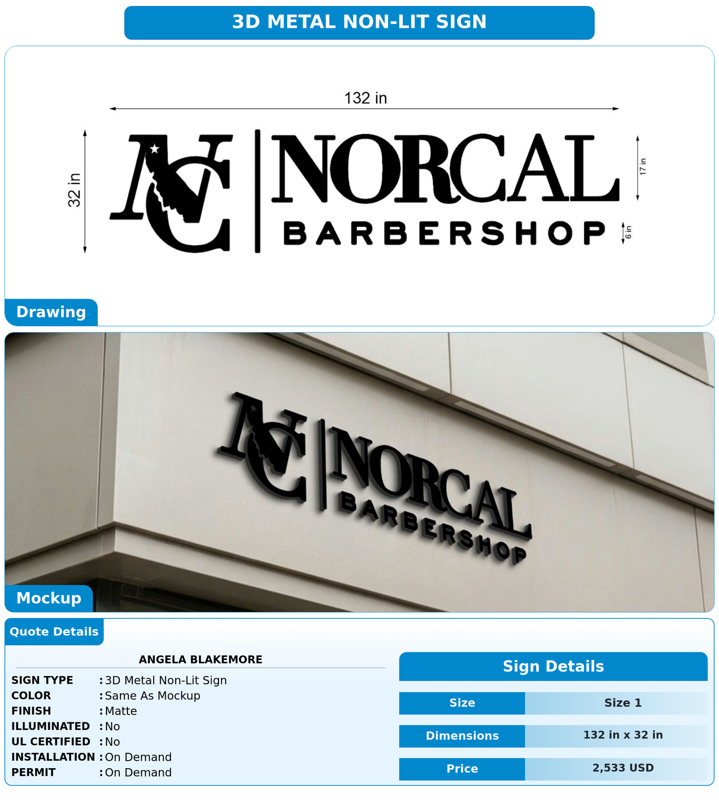 CUSTOM MOCKUP SIGN FOR Angela Blakemore