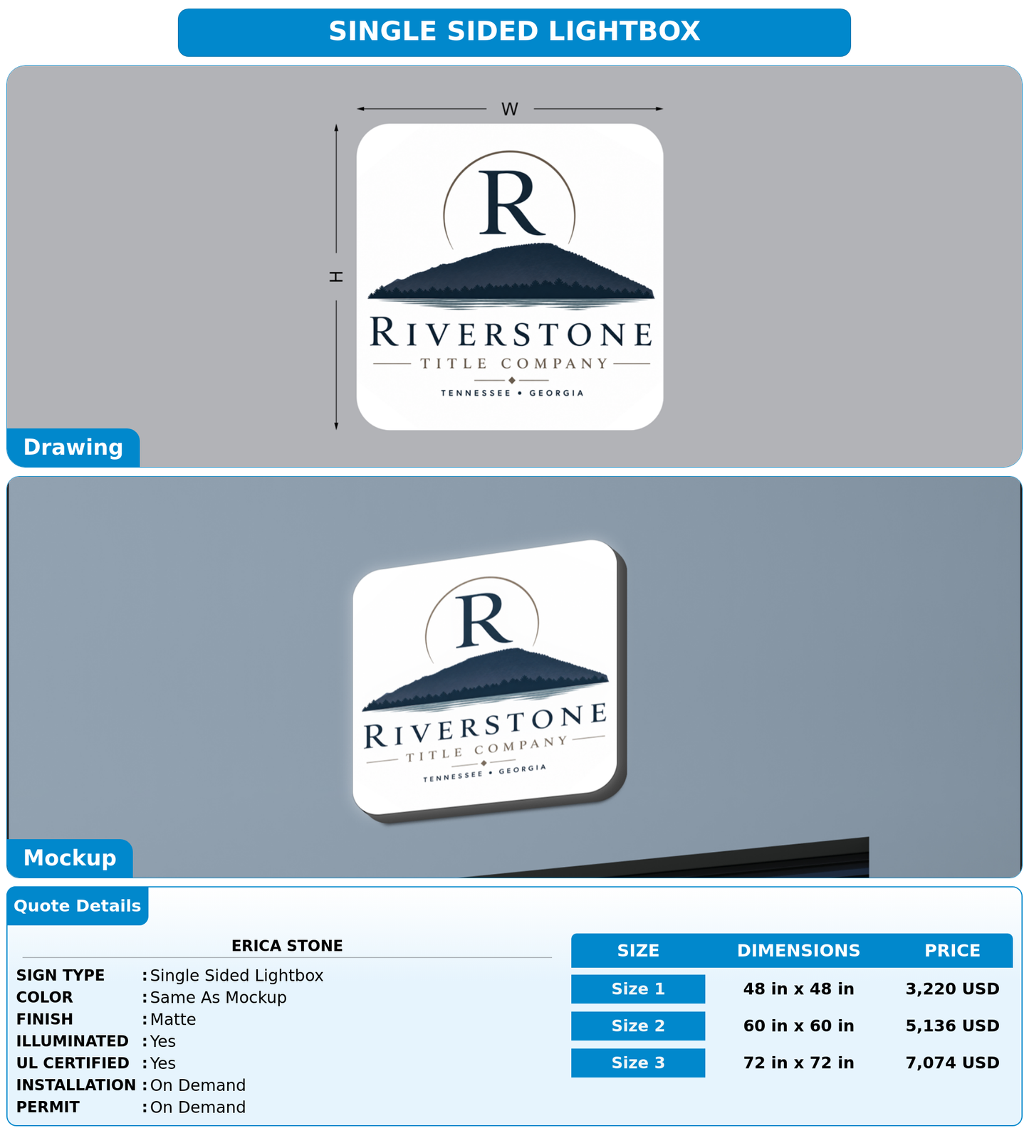 CUSTOM MOCKUP SIGN FOR Erica Stone