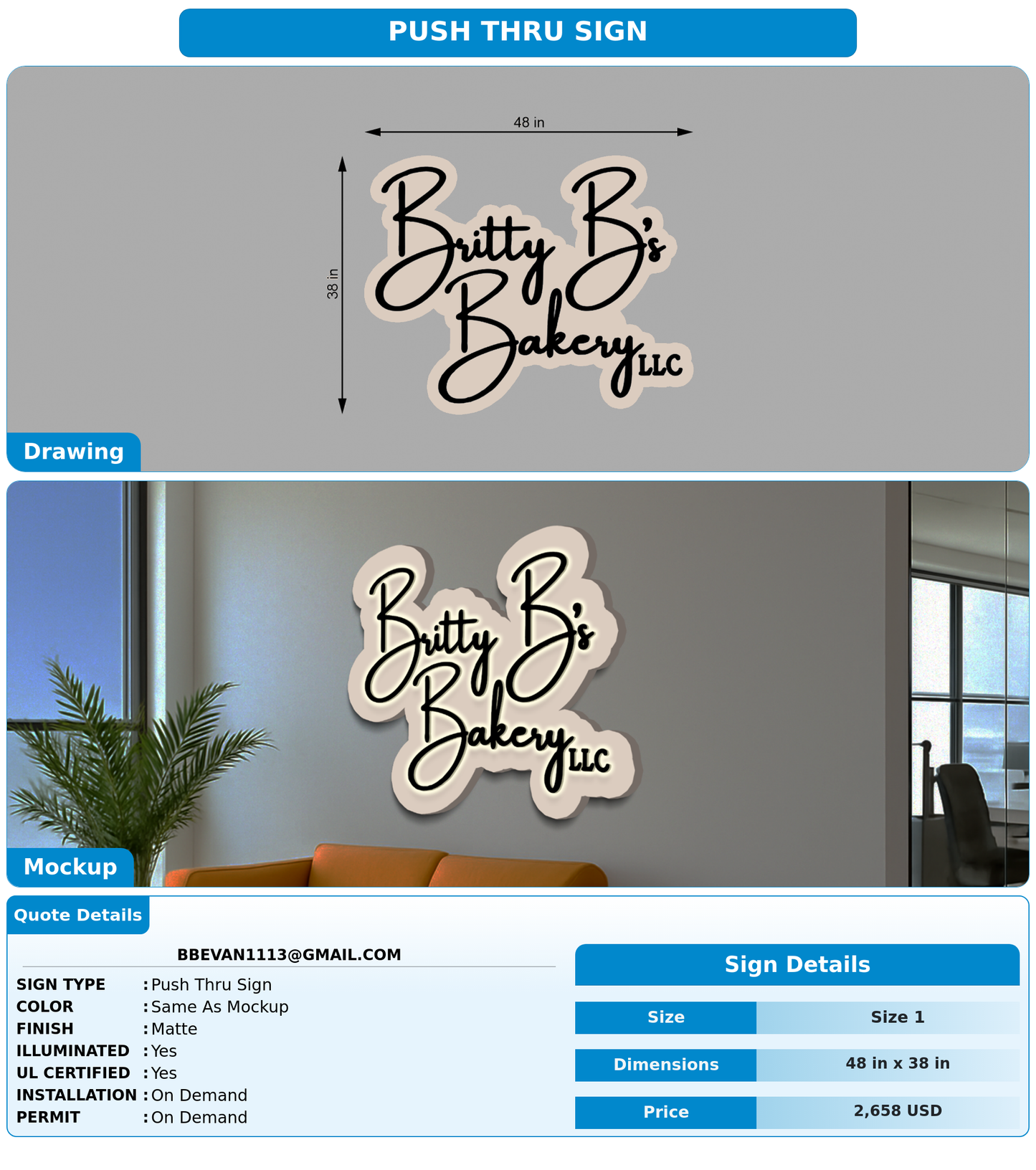 CUSTOM MOCKUP SIGN FOR bbevan1113@gmail.com